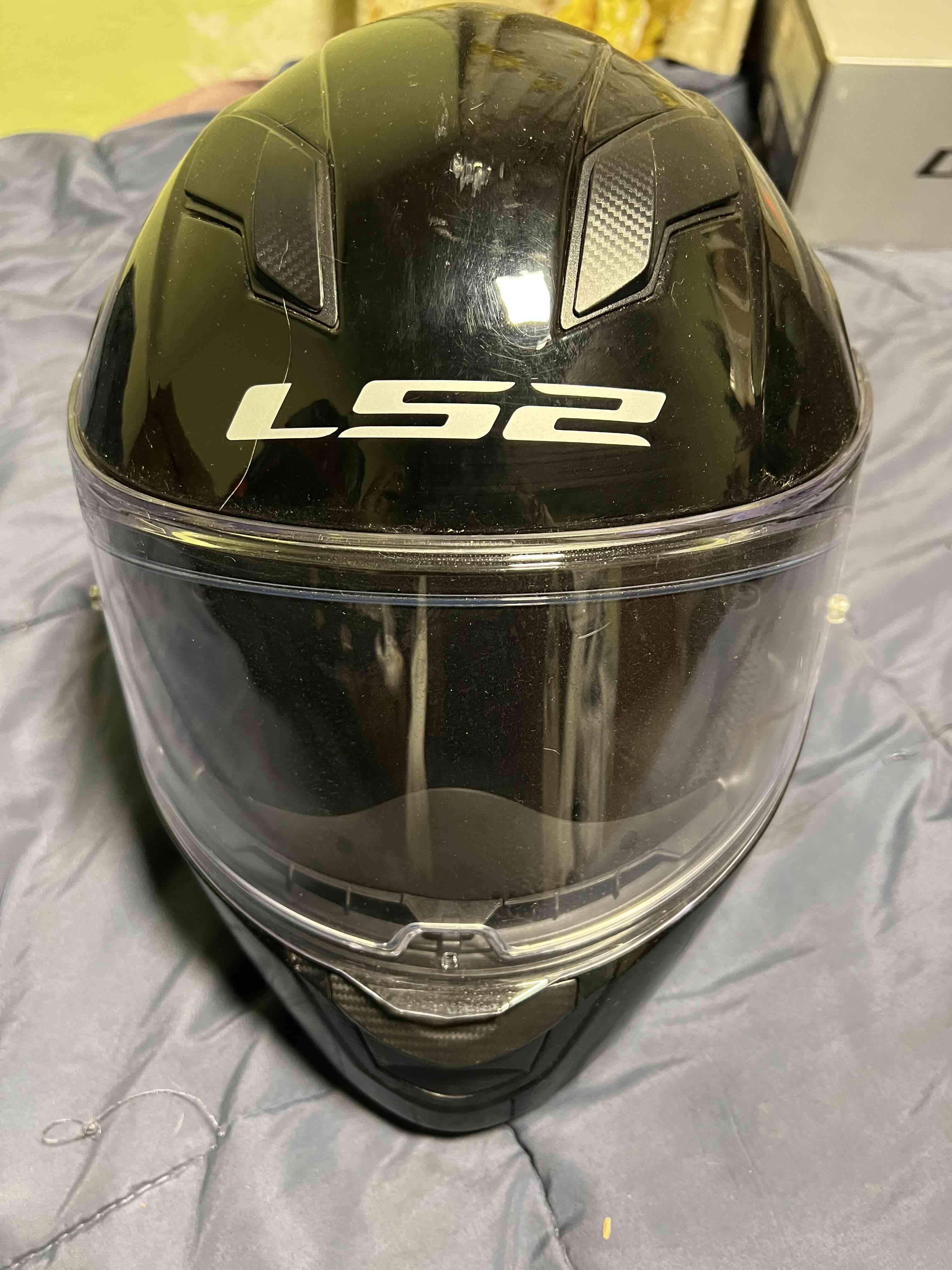 Casco motocicleta-LS2 negro (original) + Regalo