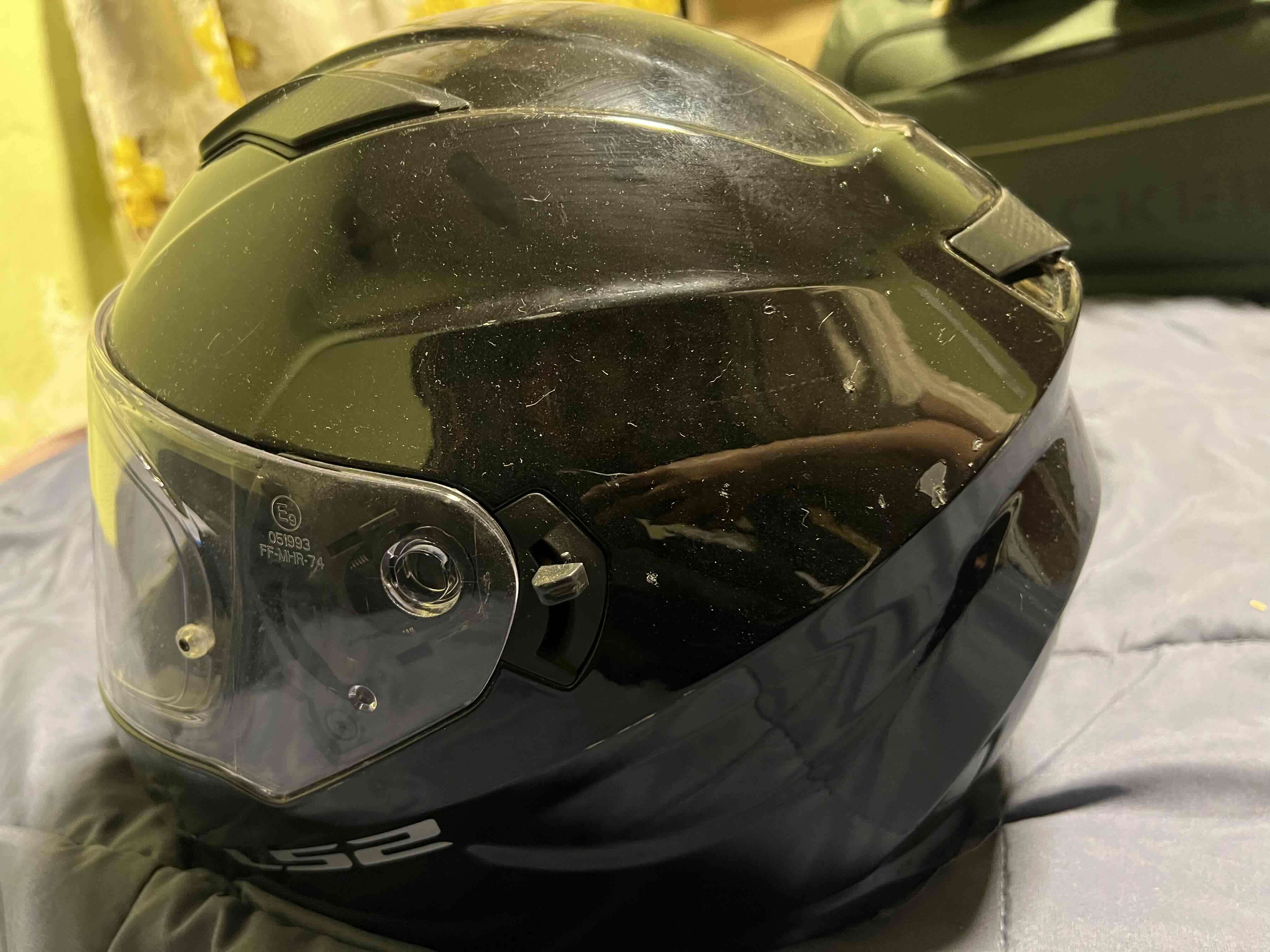 Casco motocicleta-LS2 negro (original) + Regalo - miniatura 2