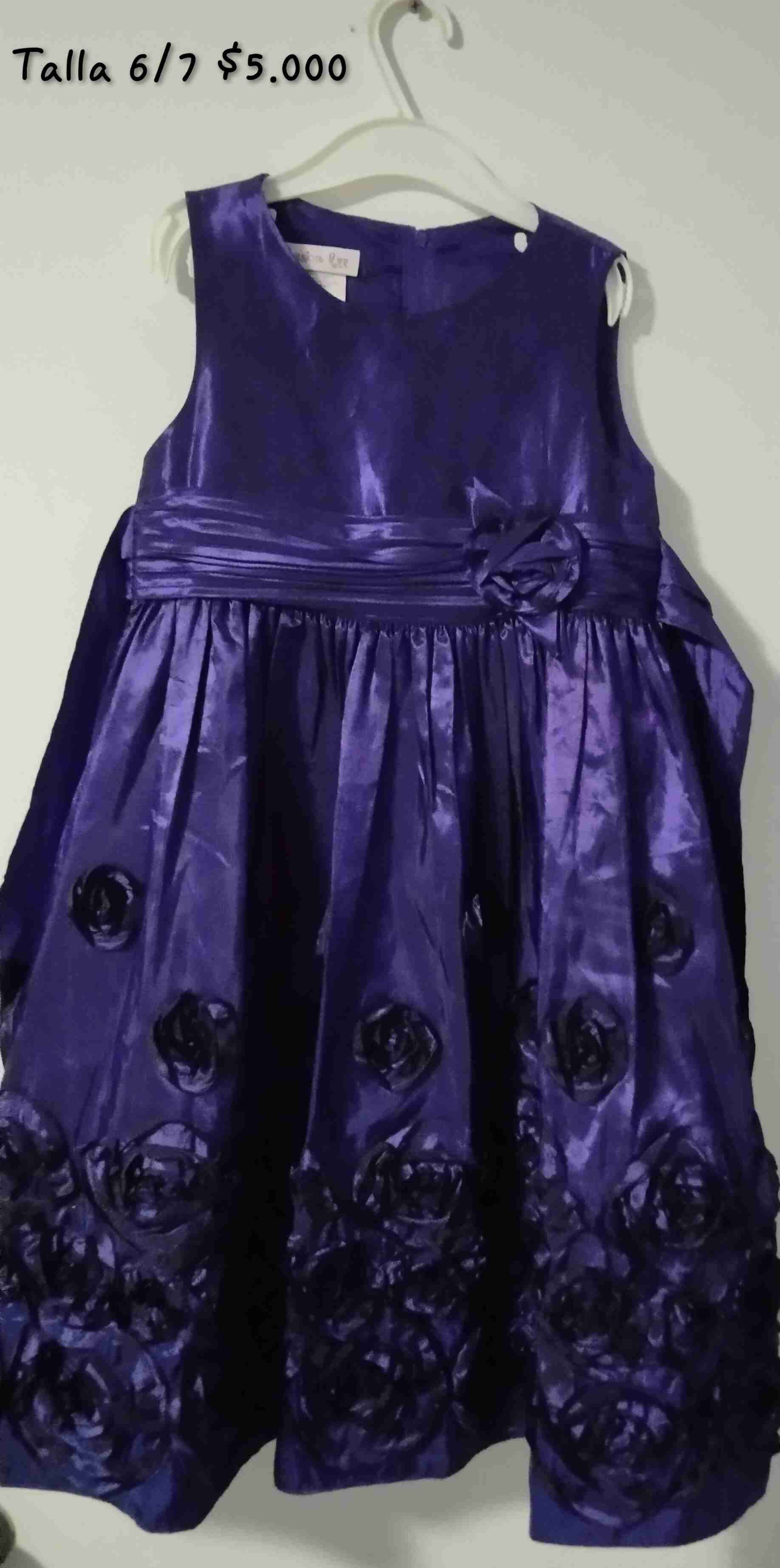 Vestido morado para niñas talla 6/7