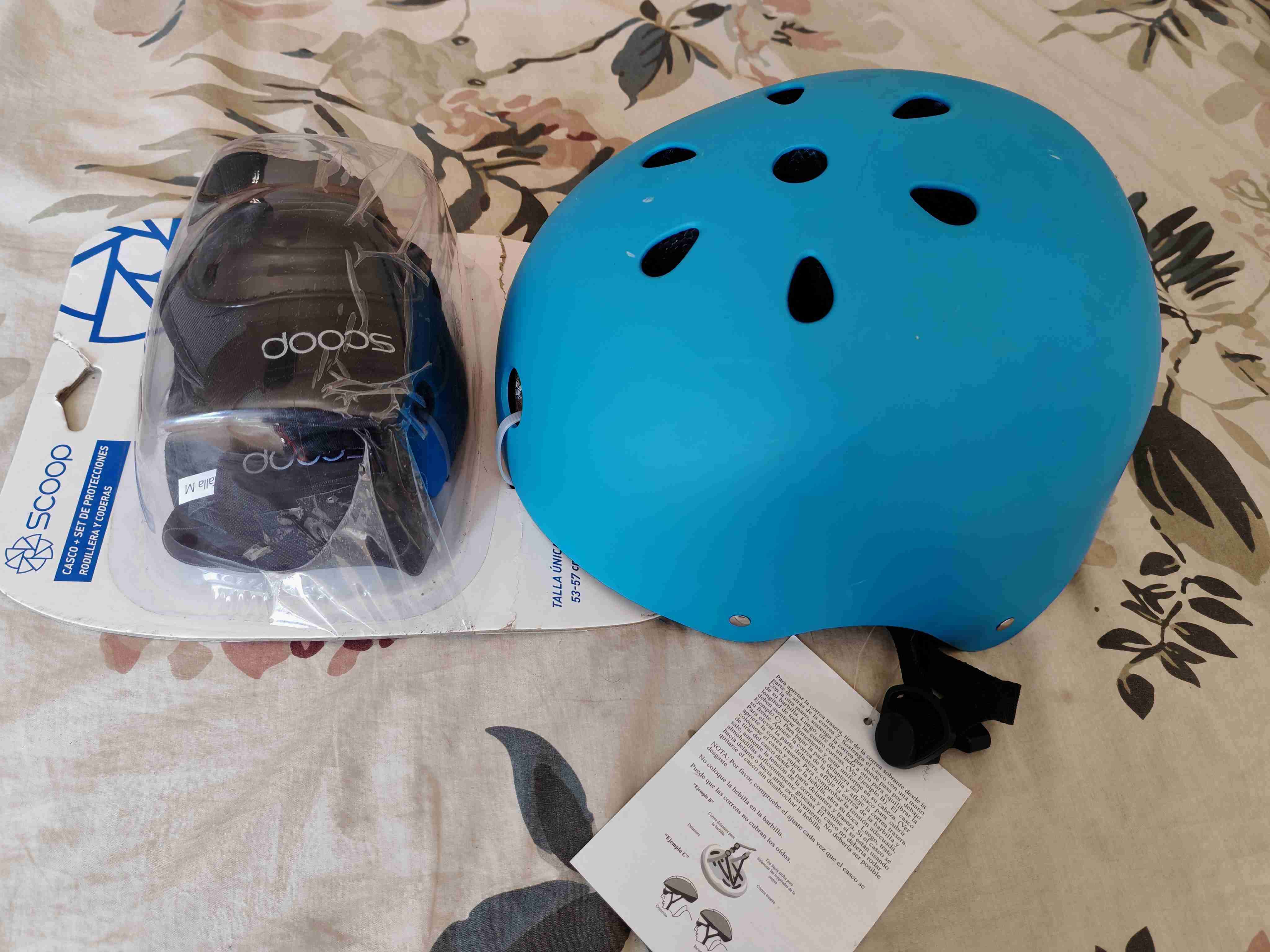 Casco azul con protección