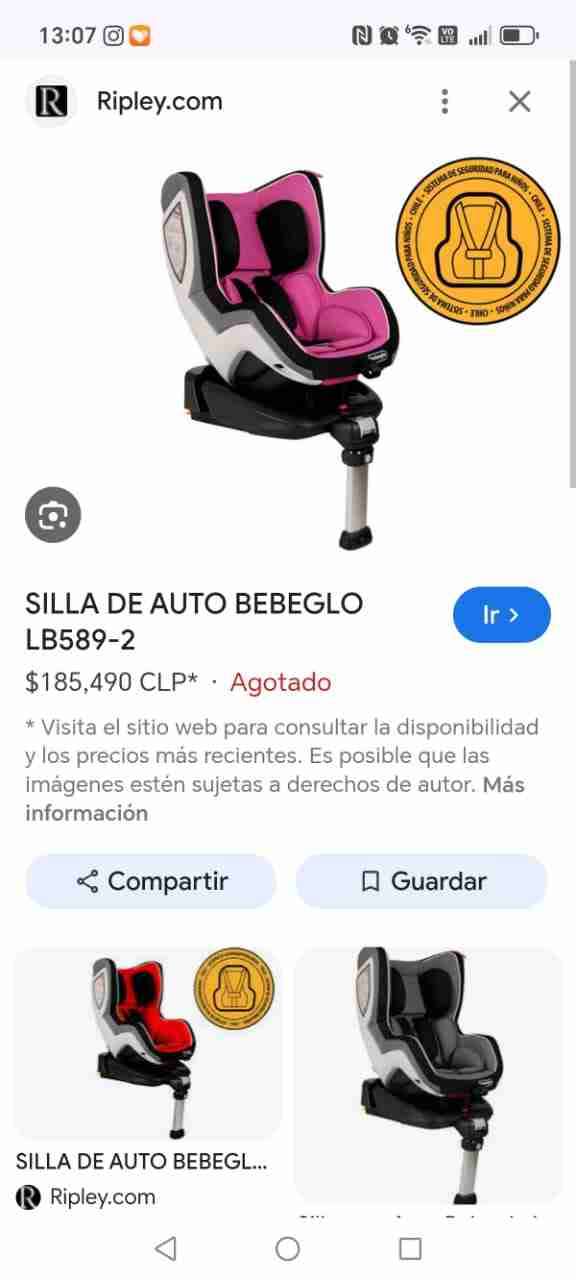 Silla de auto Bebeglo rosa - miniatura 2