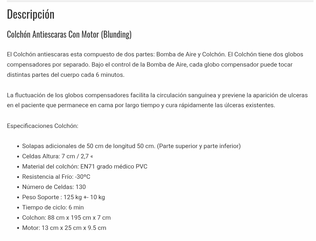 Colchón antiescara con motor - miniatura 5