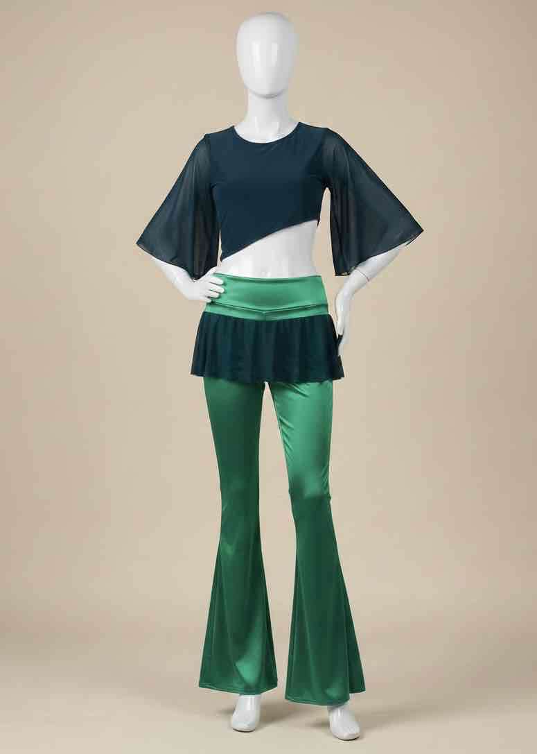 Conjunto de baile verde y negro