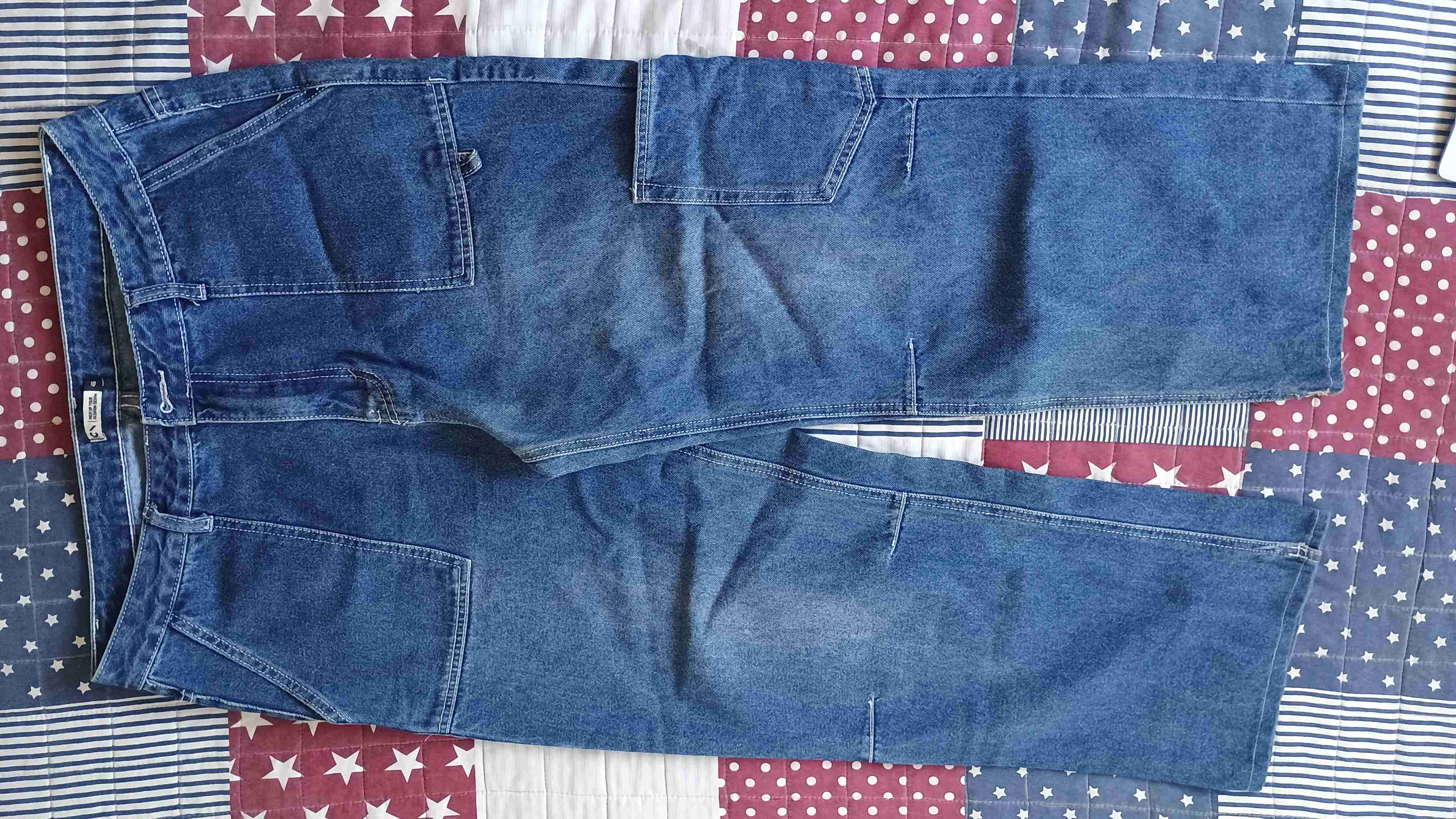 Pantalones de mezclilla azul de mujer