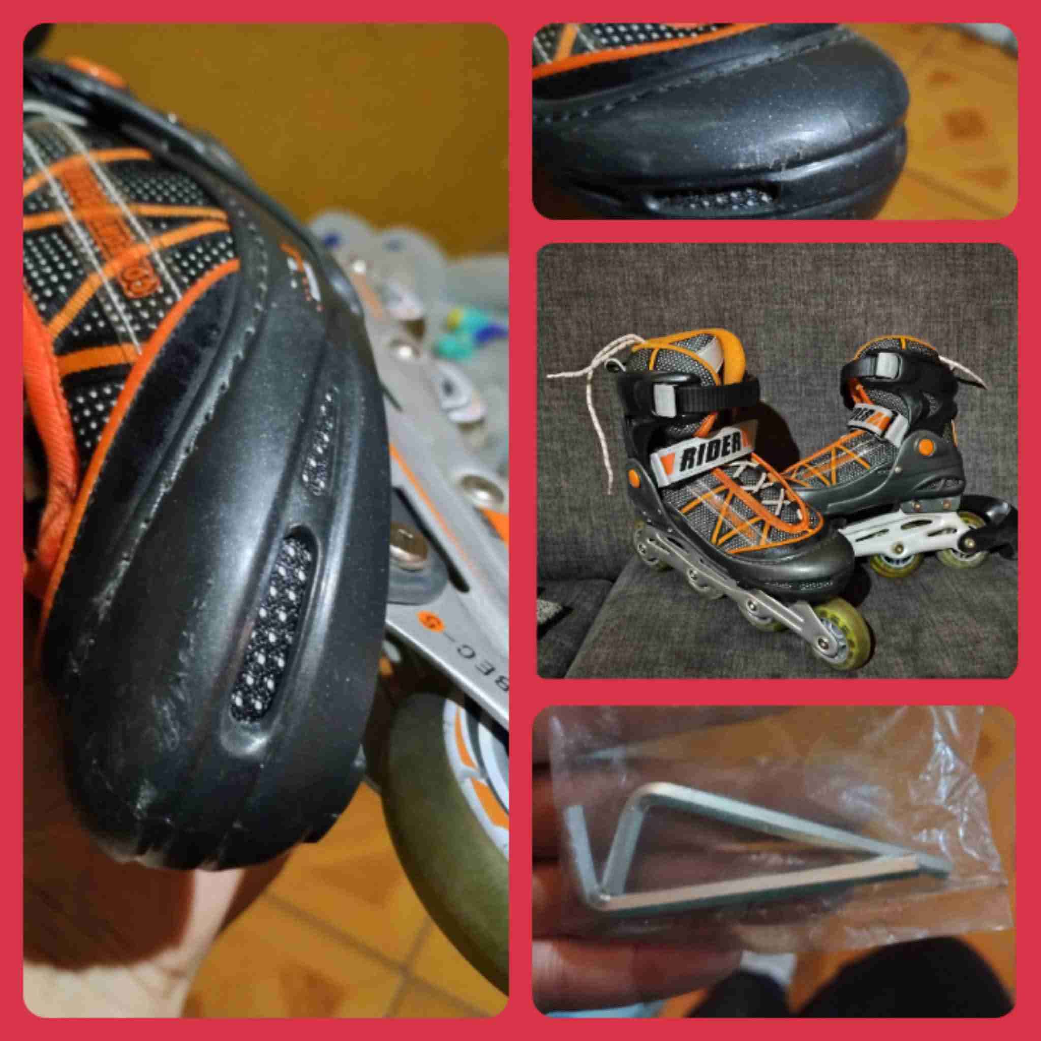 Patines roller negro y naranja
