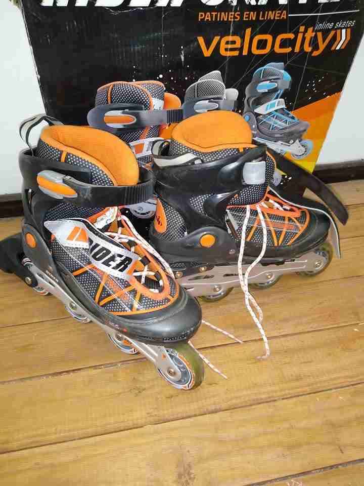 Patines roller negro y naranja - miniatura 2
