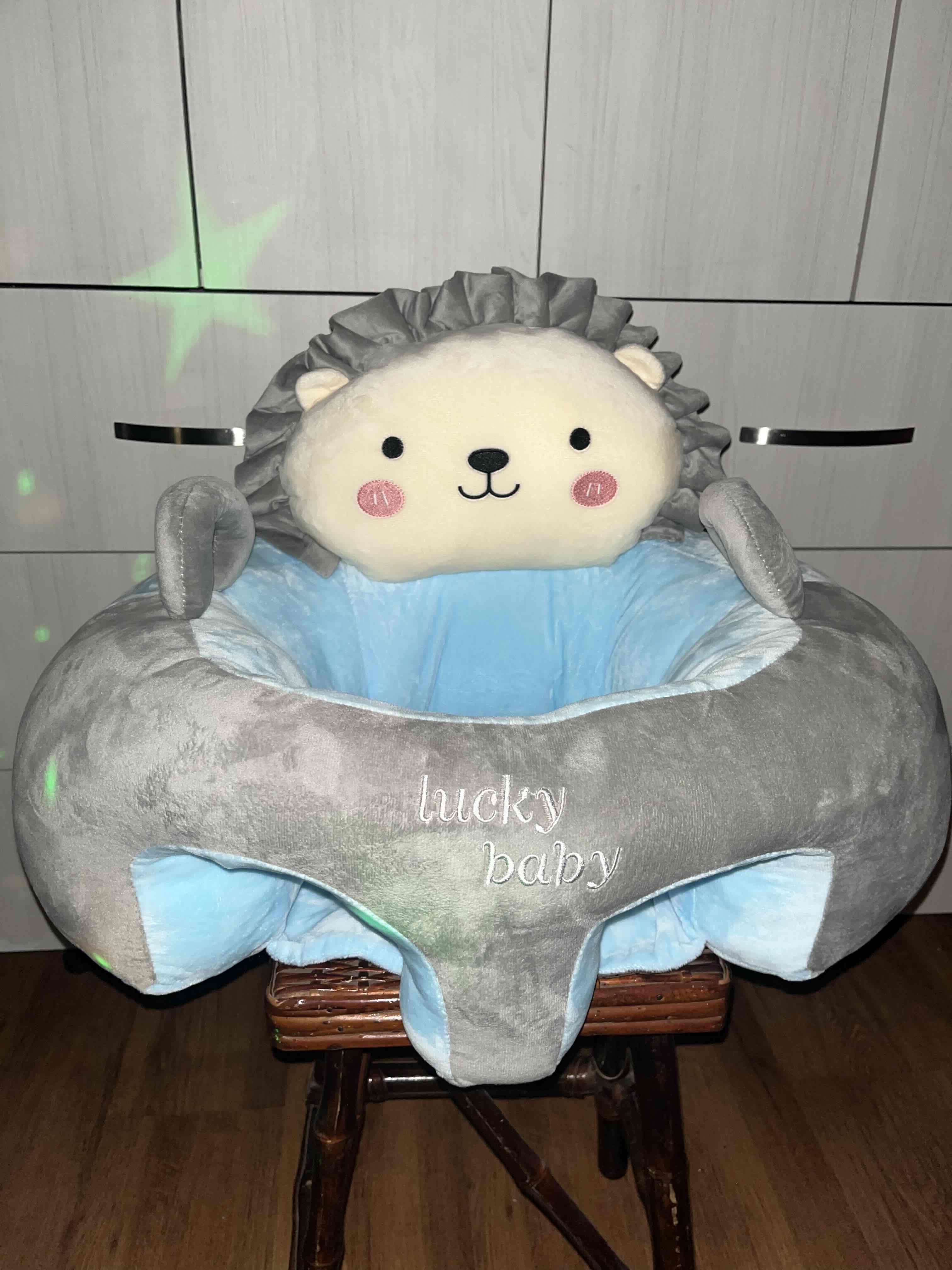 Asiento bebé peluche erizo gris - miniatura 2