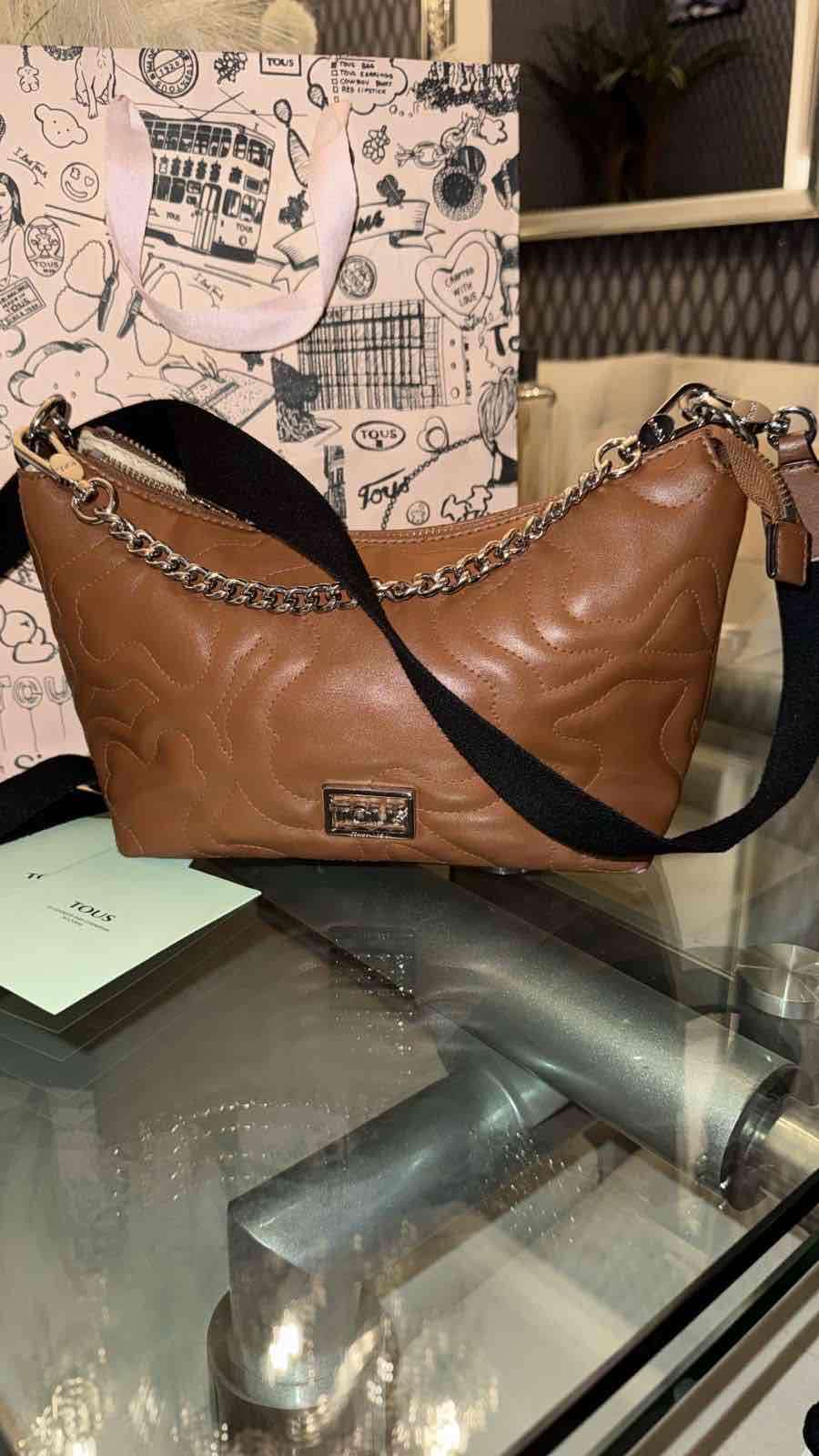 Cartera Tous marrón con cadena