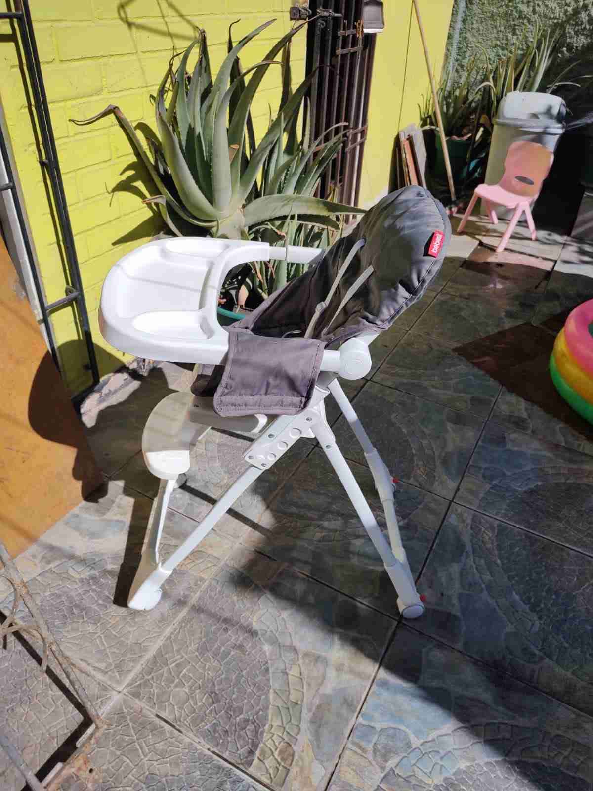 Silla de comer para bebé gris - miniatura 2