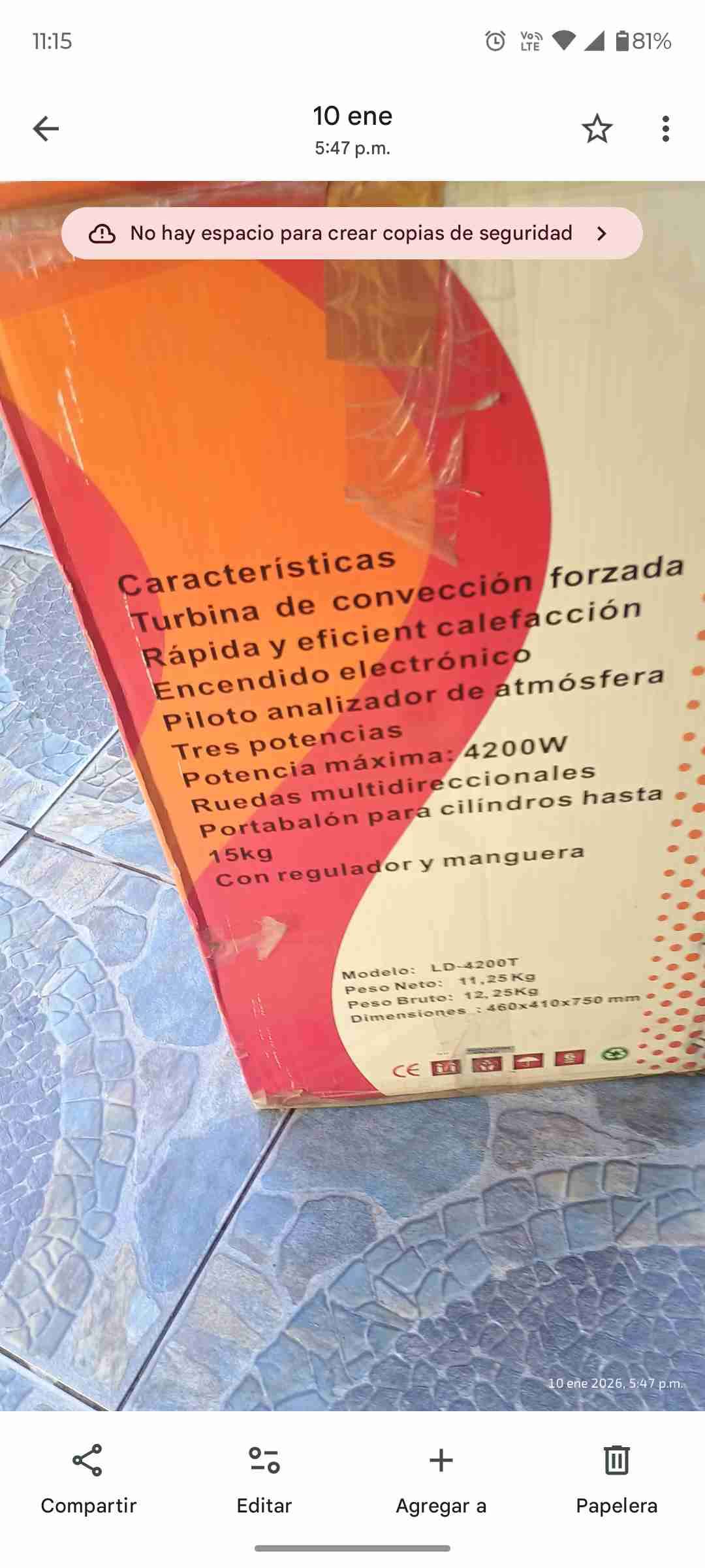 Estufa a gas Ursus Trotter - miniatura 3