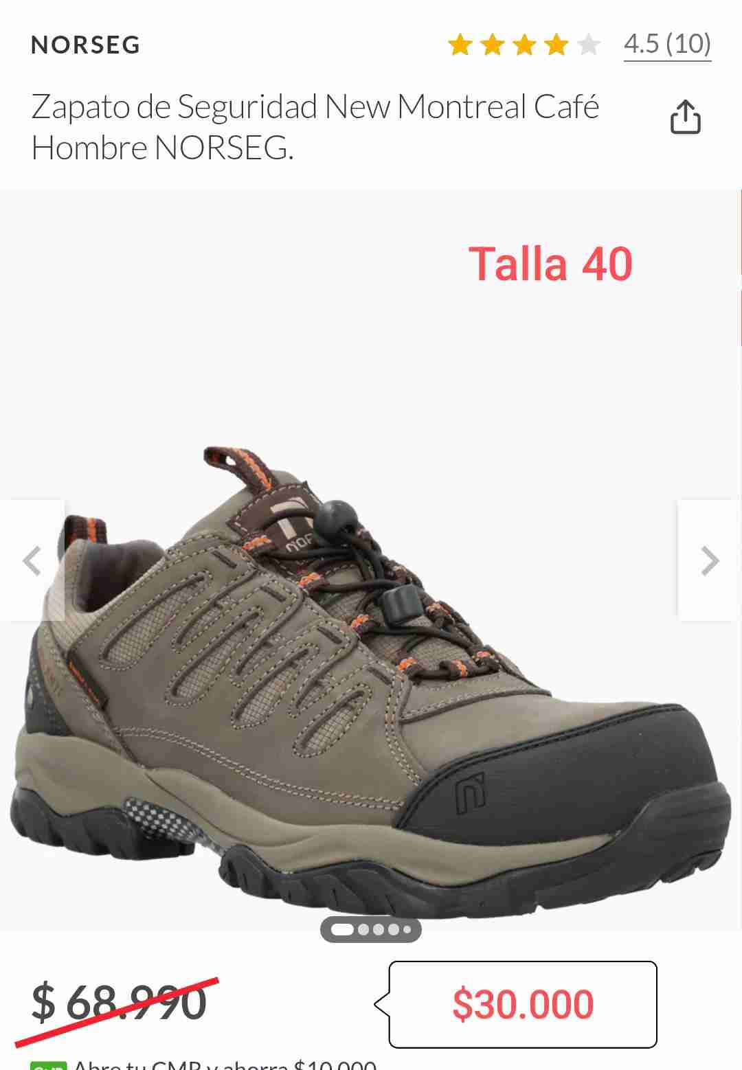 Zapatos de seguridad norseg talla 40