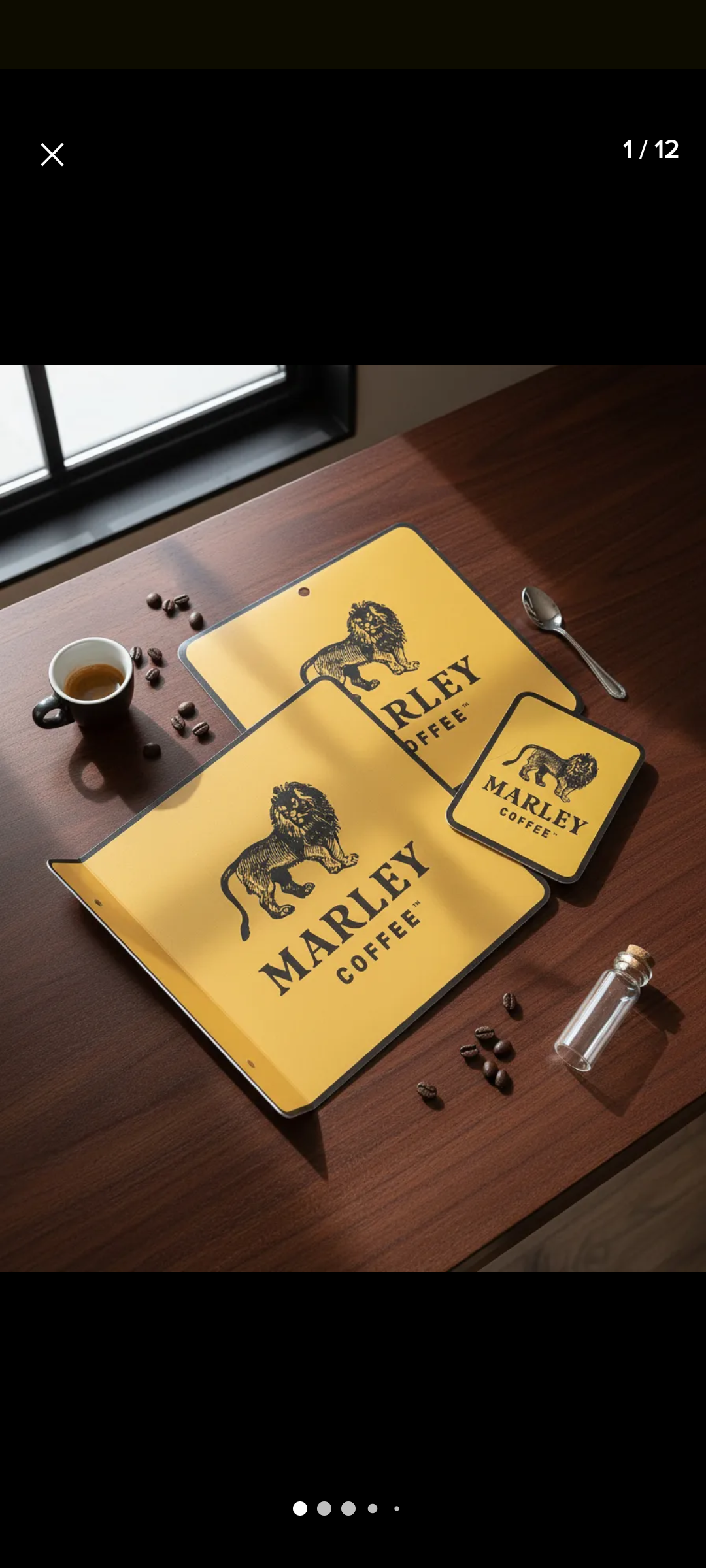 Set 3 Exhibidores Marley Coffee amarillo