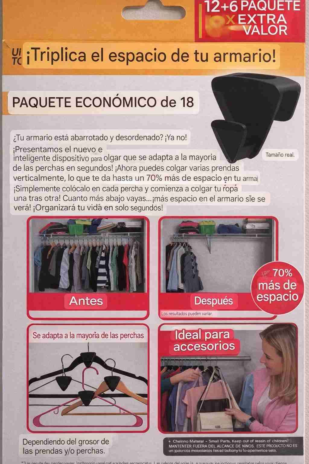 Organizadores de perchas x18