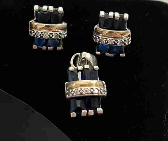 Set de joyería de plata con oro