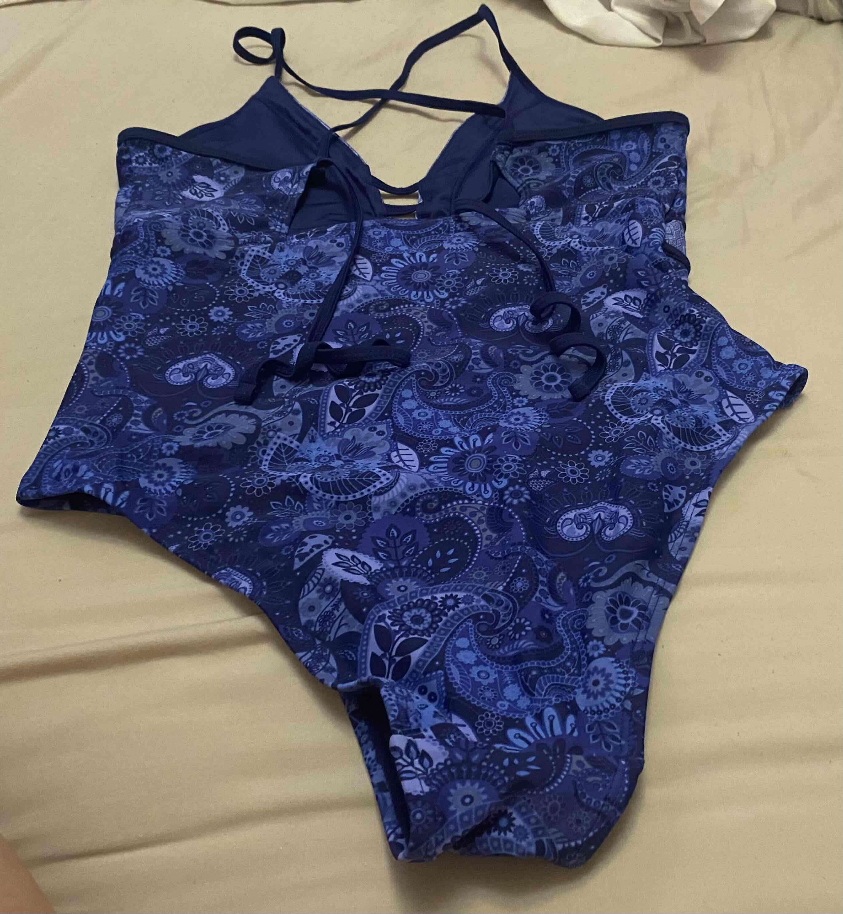 Top bikini azul con estampado - miniatura 2