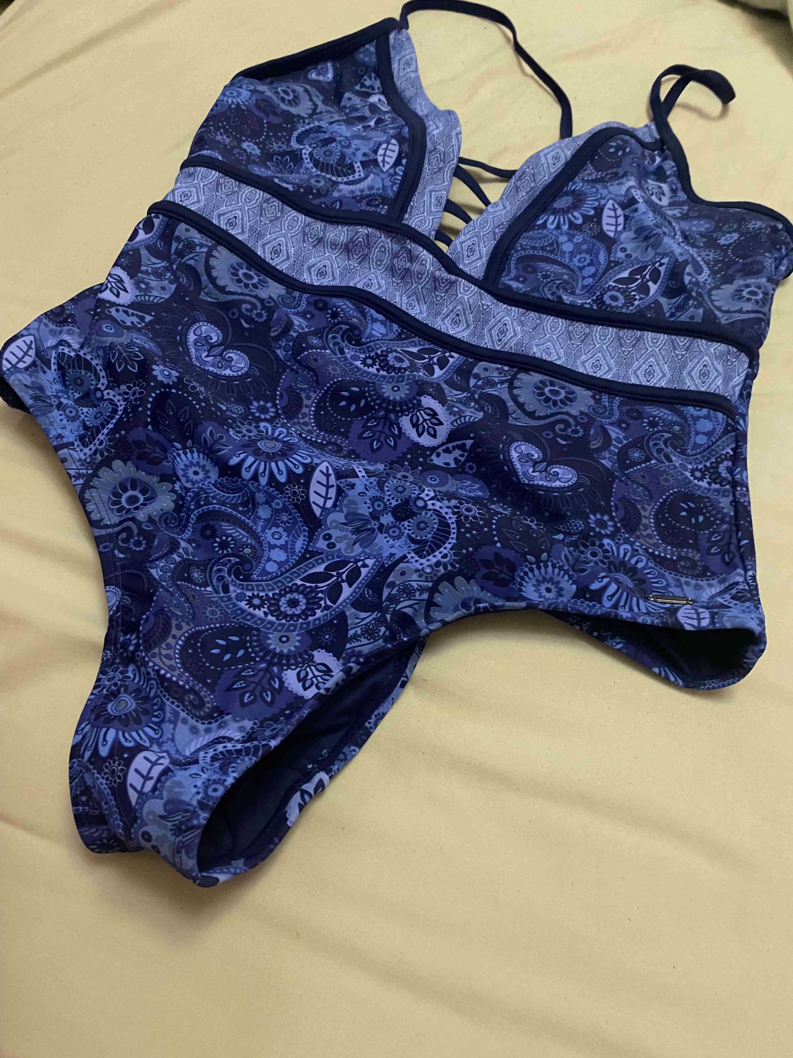 Top bikini azul con estampado - miniatura 4