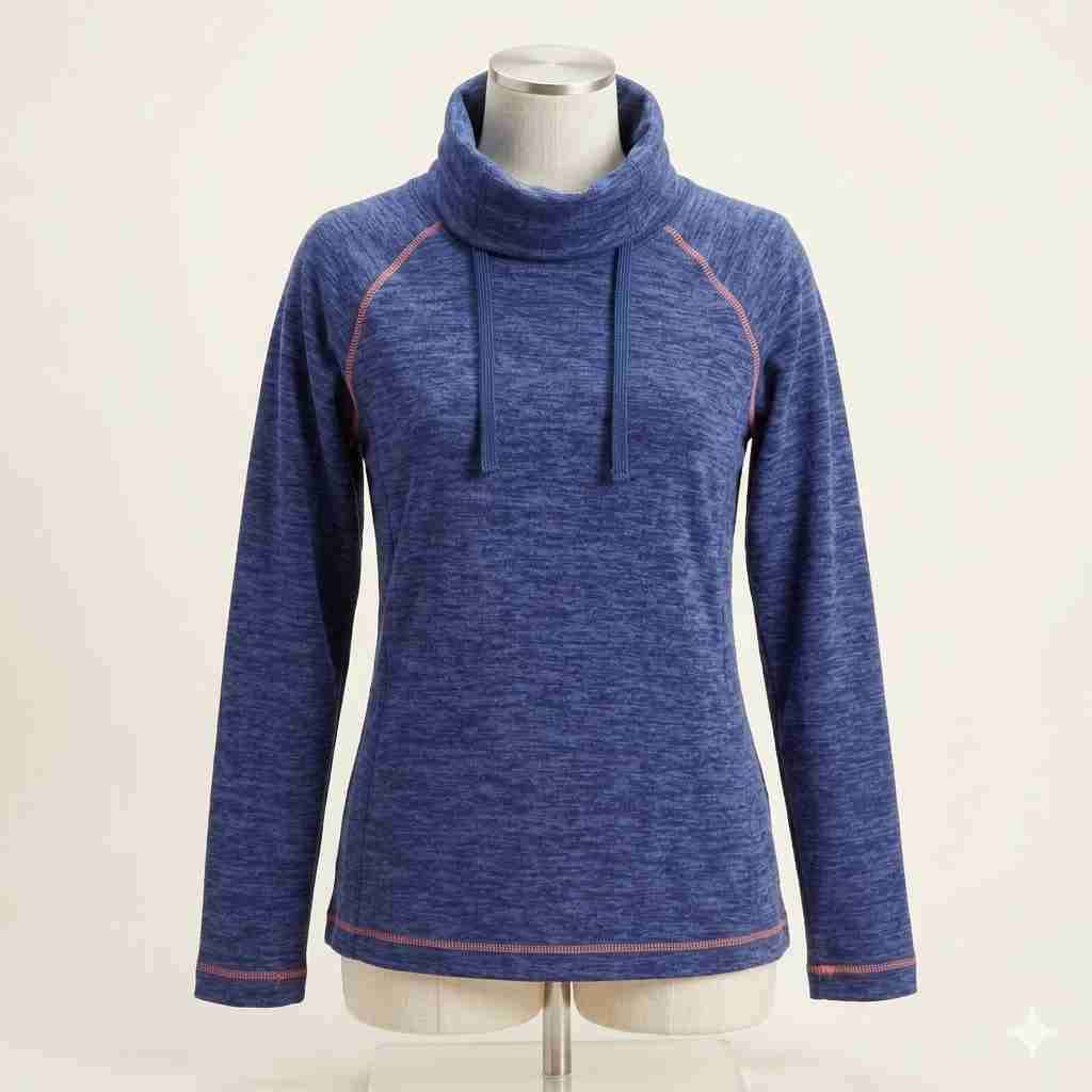 Polerón azul cuello alto