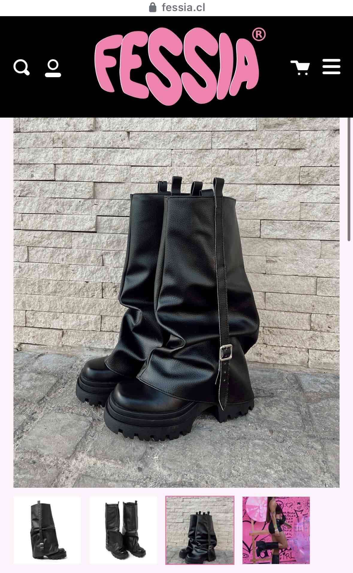 Botas de cuero negro - miniatura 2