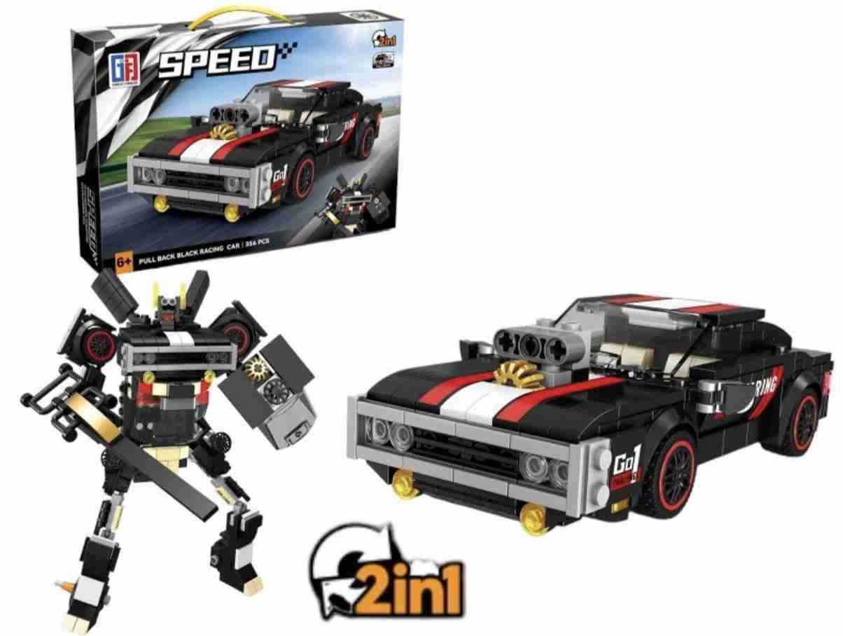 Set de bloques auto y robot 2 en 1