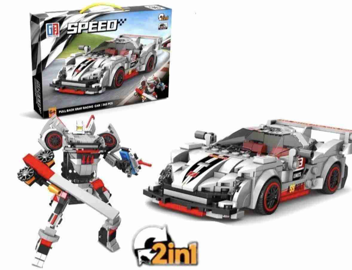 Set de bloques auto y robot 2 en 1