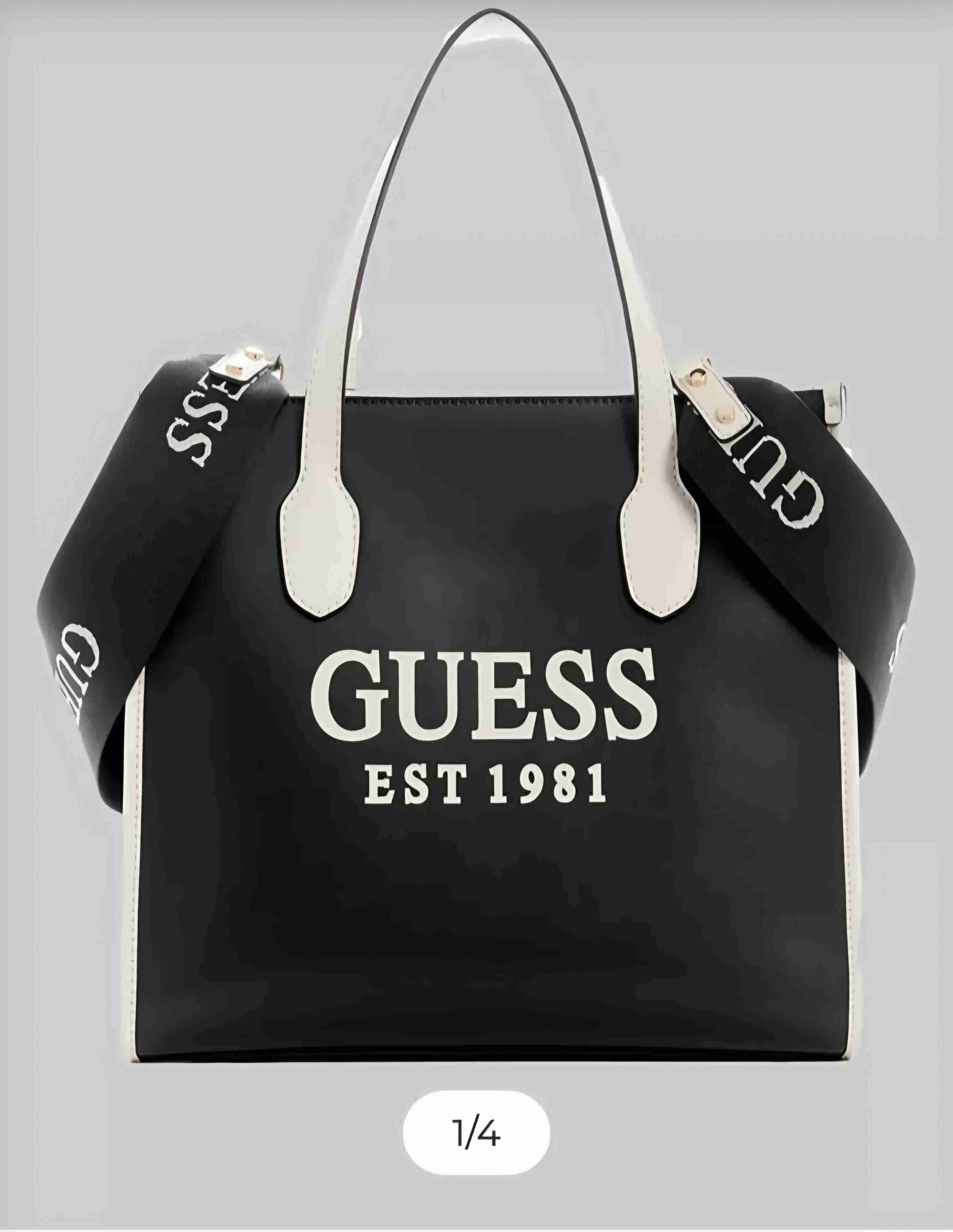 Bolso Negro Guess con Correa - miniatura 5
