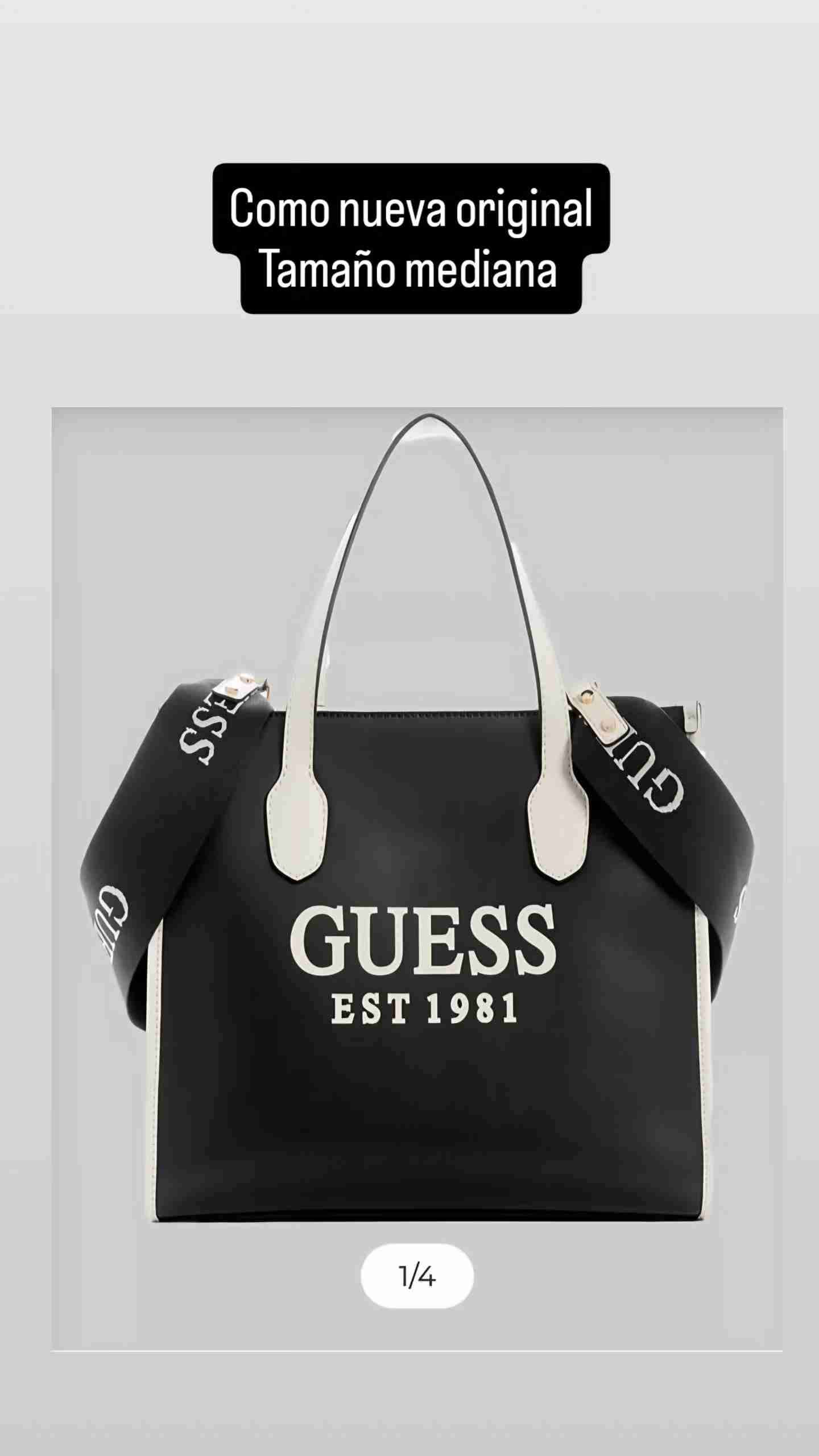 Bolso Negro Guess con Correa - miniatura 6