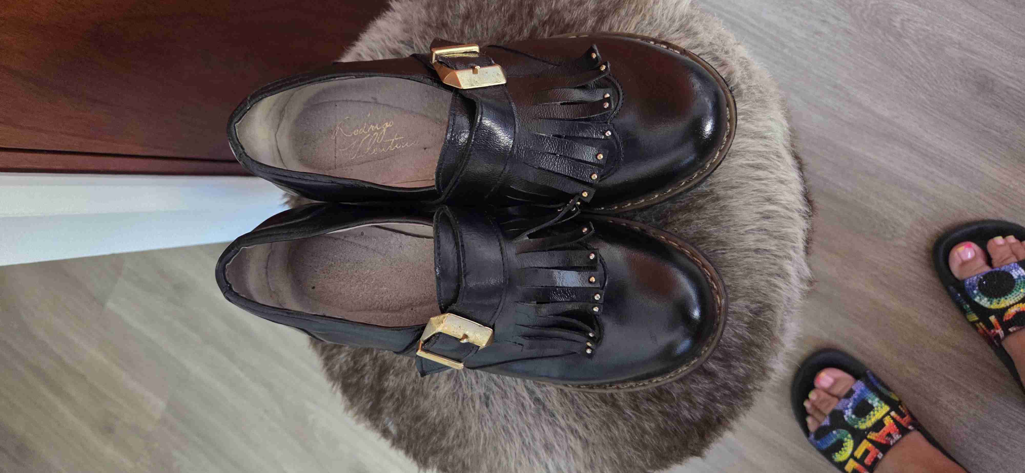Zapatos mocasines de cuero negro - miniatura 3
