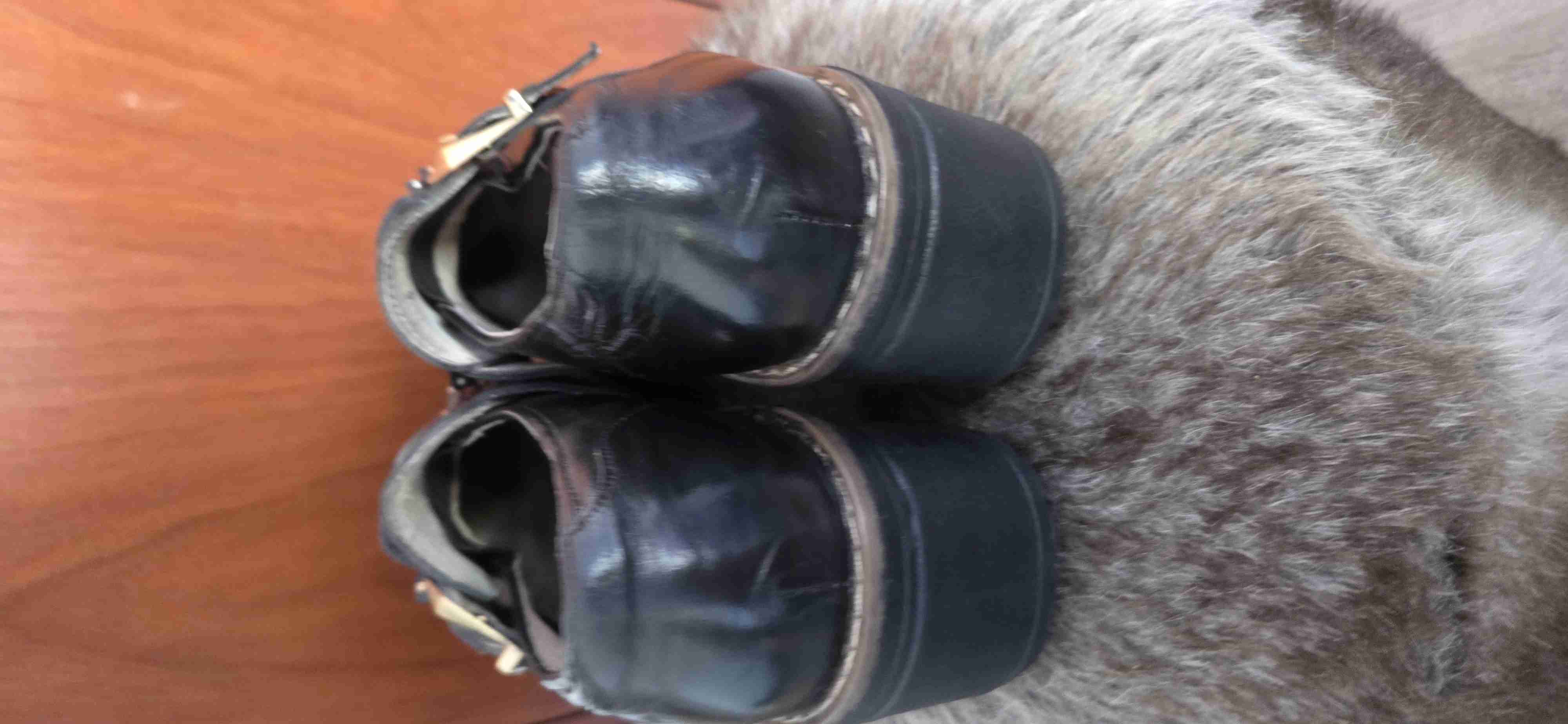 Zapatos mocasines de cuero negro - miniatura 4