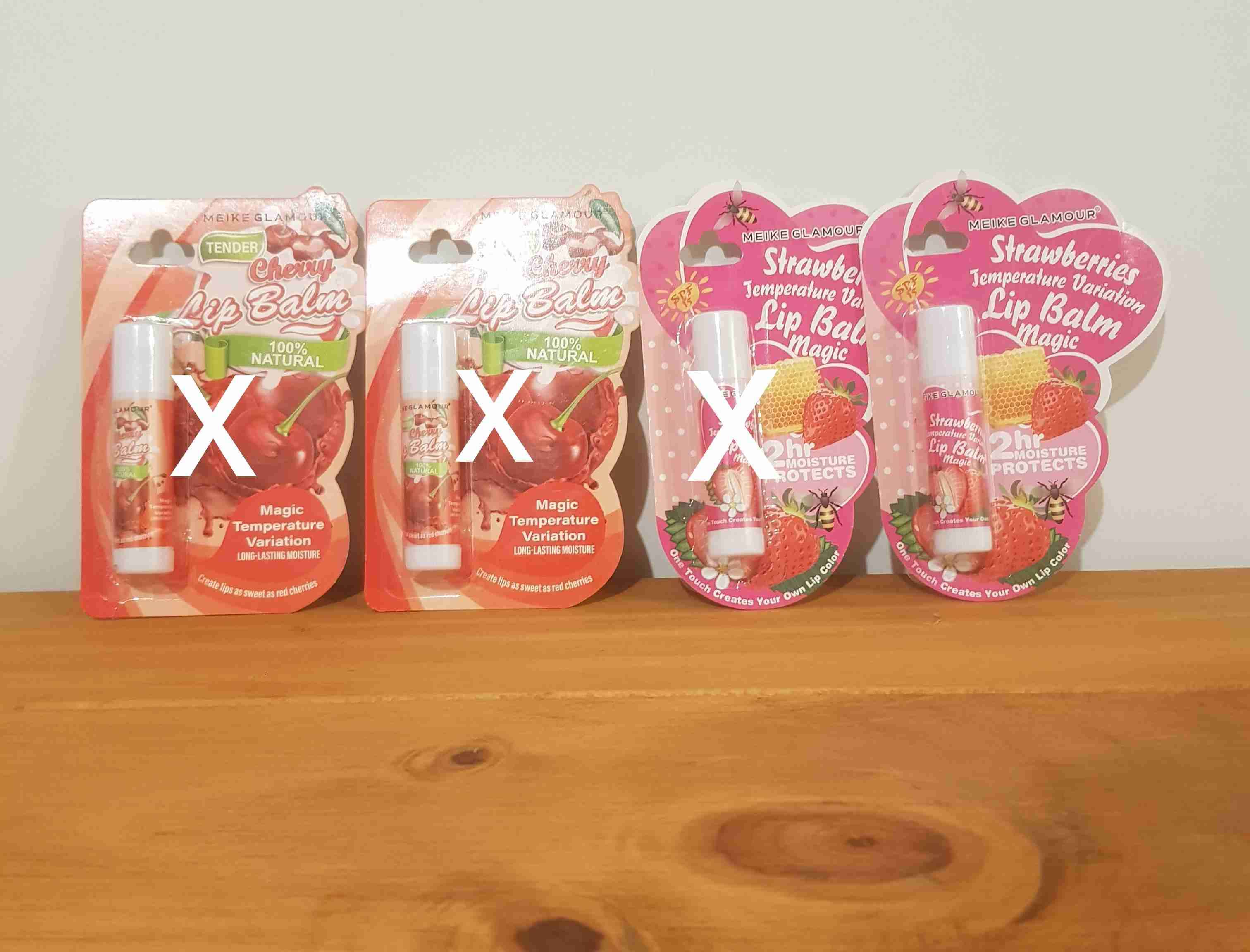 Bálsamo labial de cereza y fresa