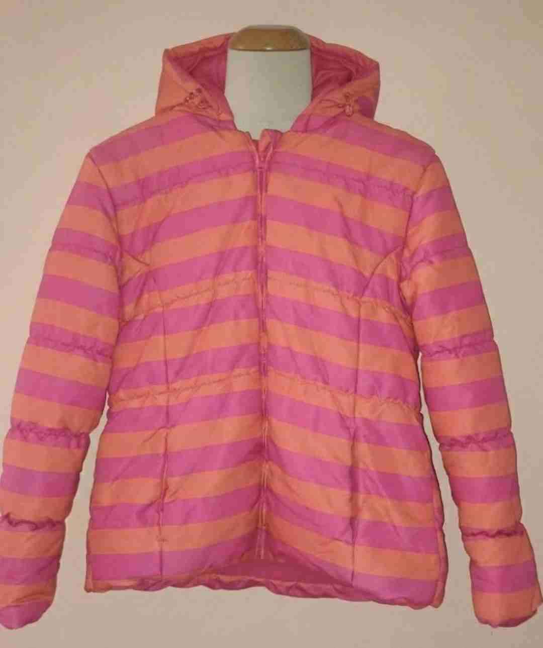 Chaqueta rayada rosa y naranja