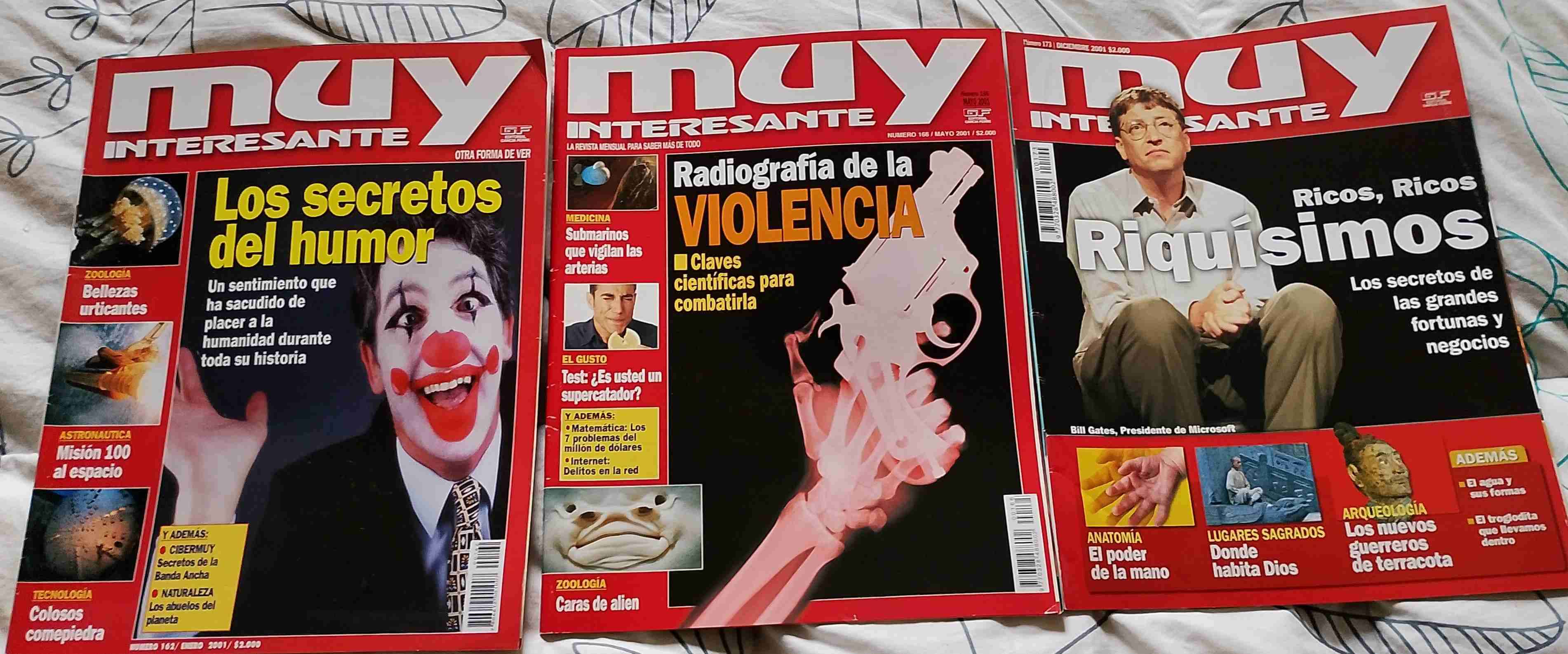 3 revistas Muy Interesante año 2001