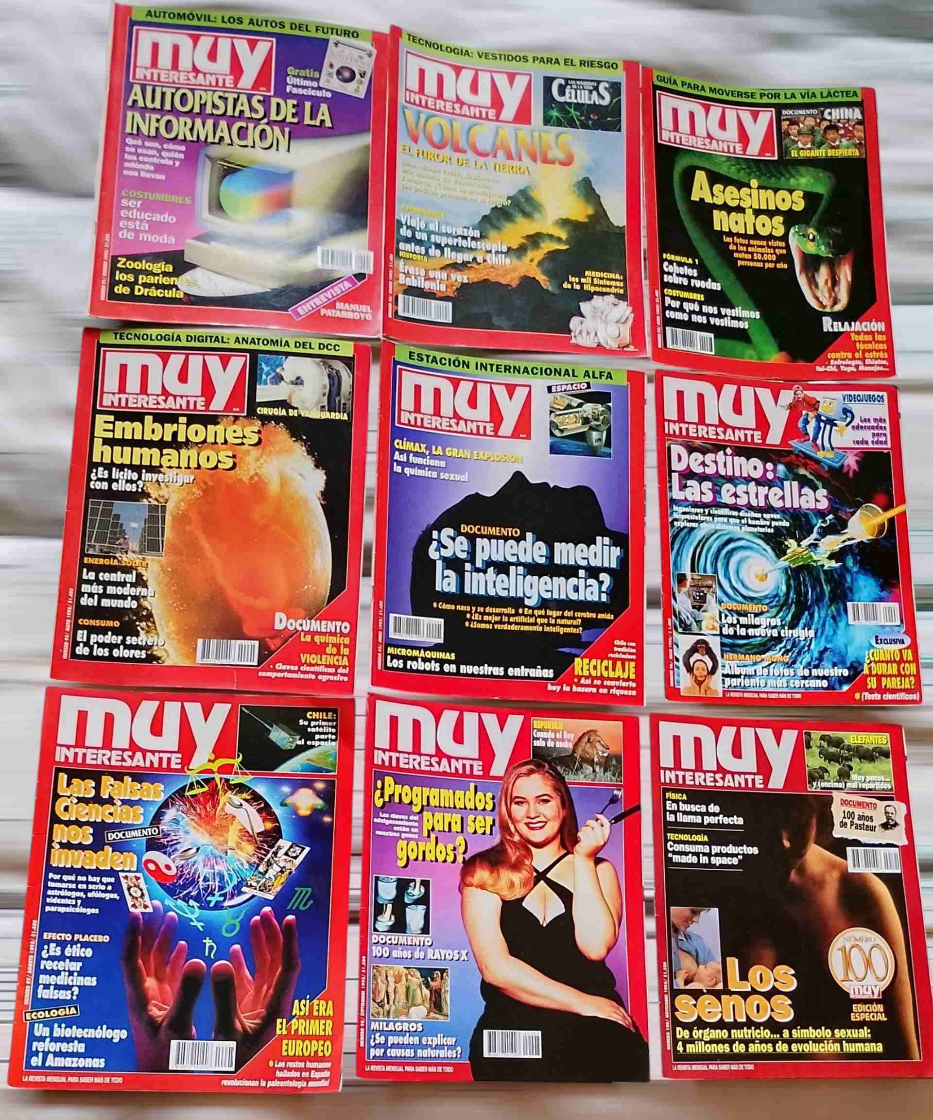 9 Revistas Muy Interesante año 1995
