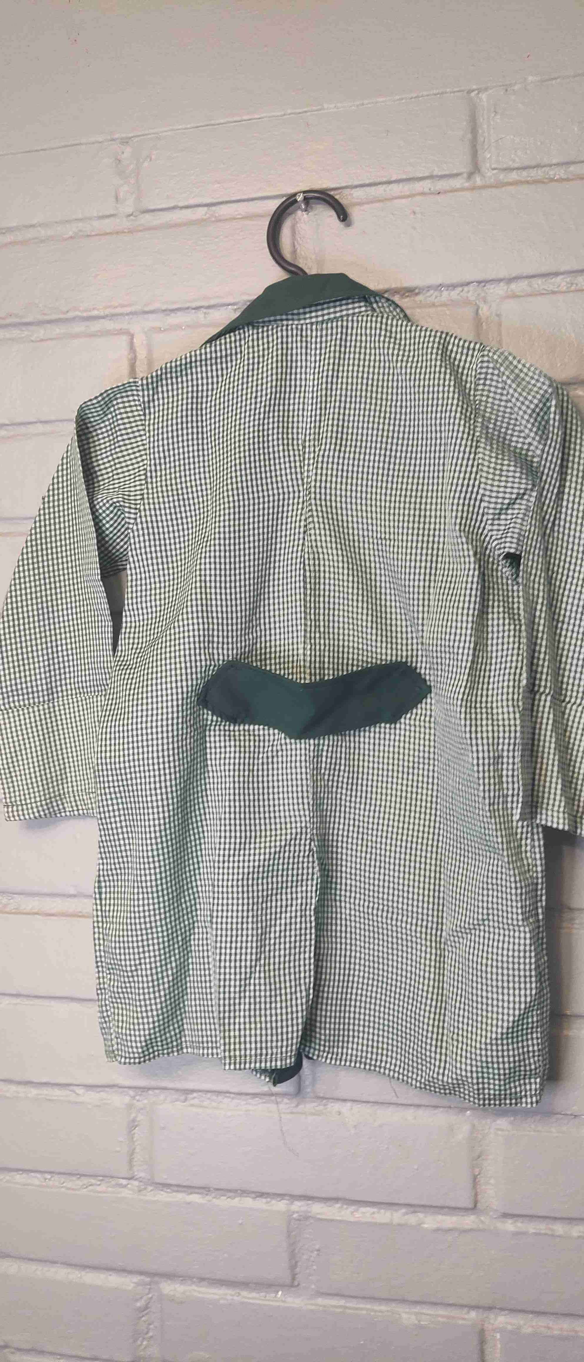 Delantal escolar a cuadros verde talla 6-8 - miniatura 3