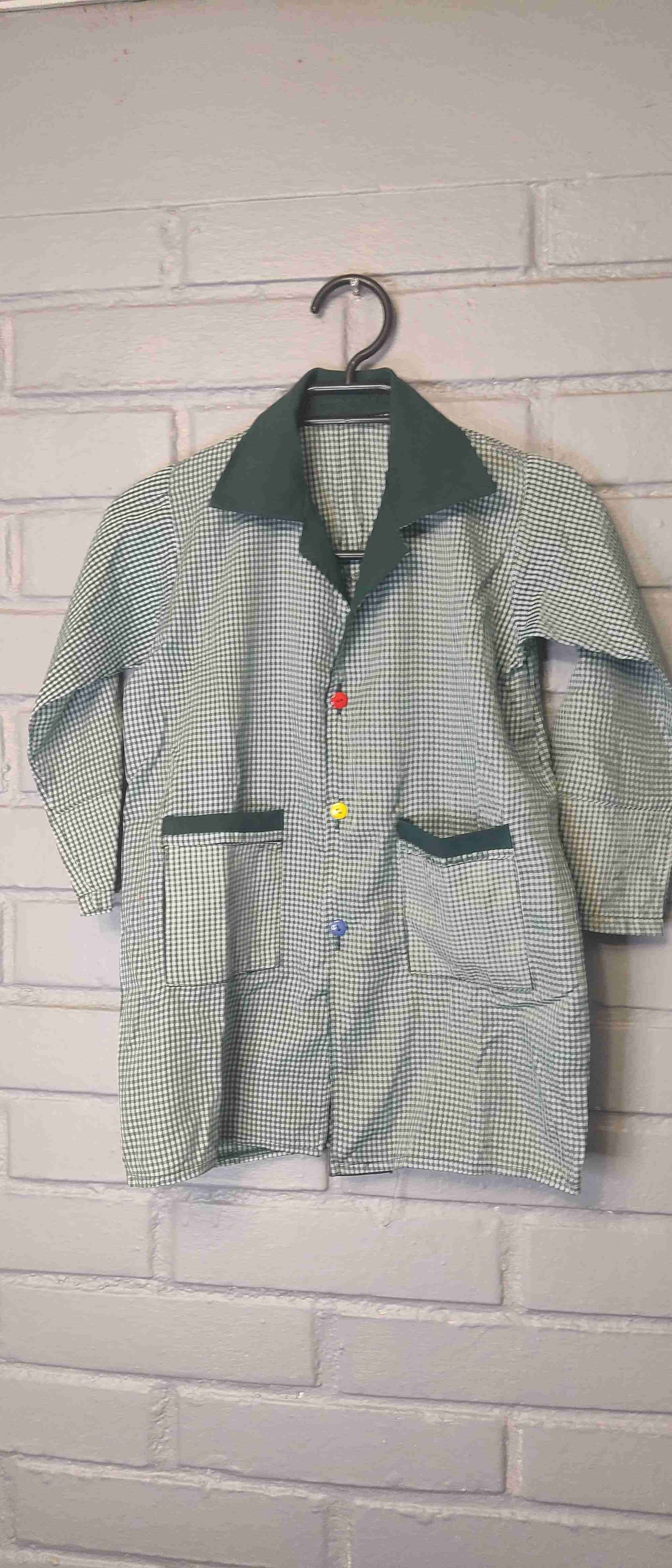 Delantal escolar a cuadros verde talla 6-8 - miniatura 5