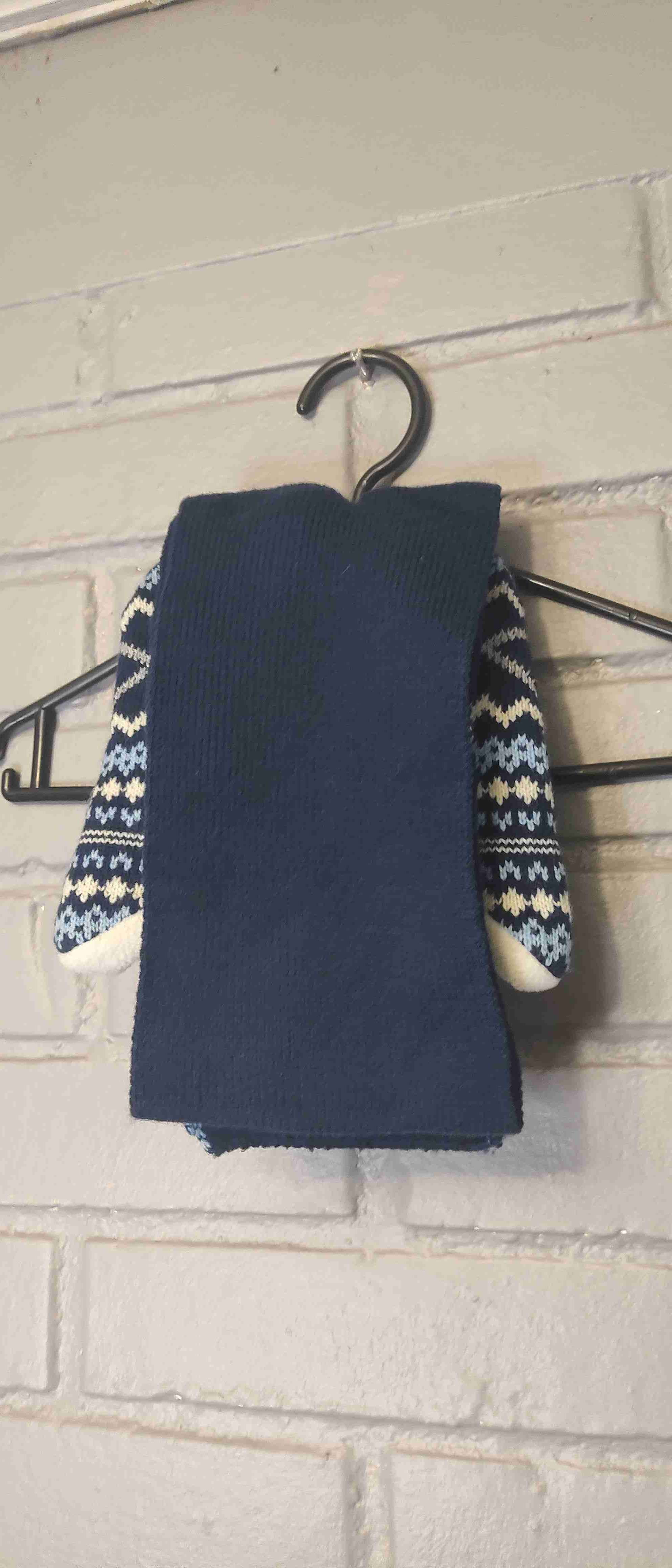 Gorro y bufanda de lana azul - miniatura 2