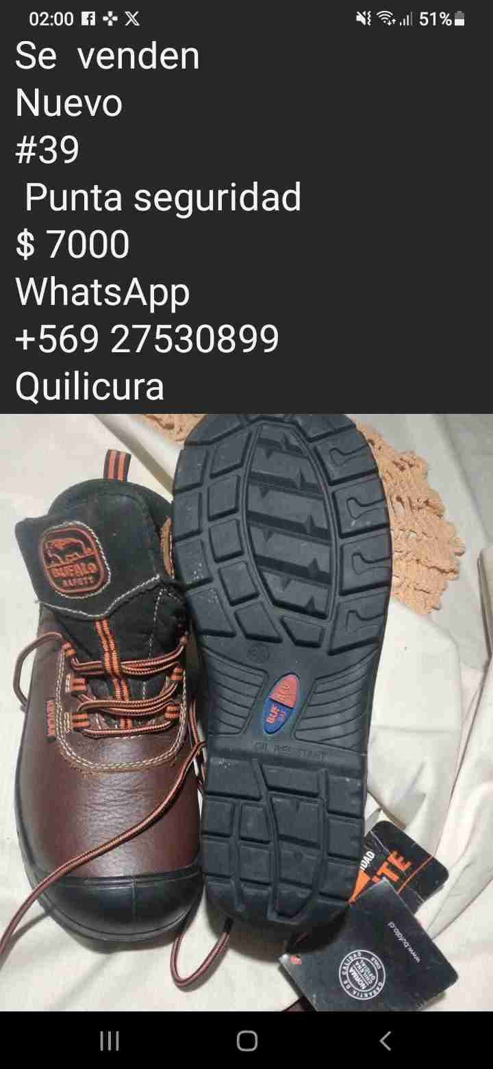 Botas de seguridad café nuevas #39