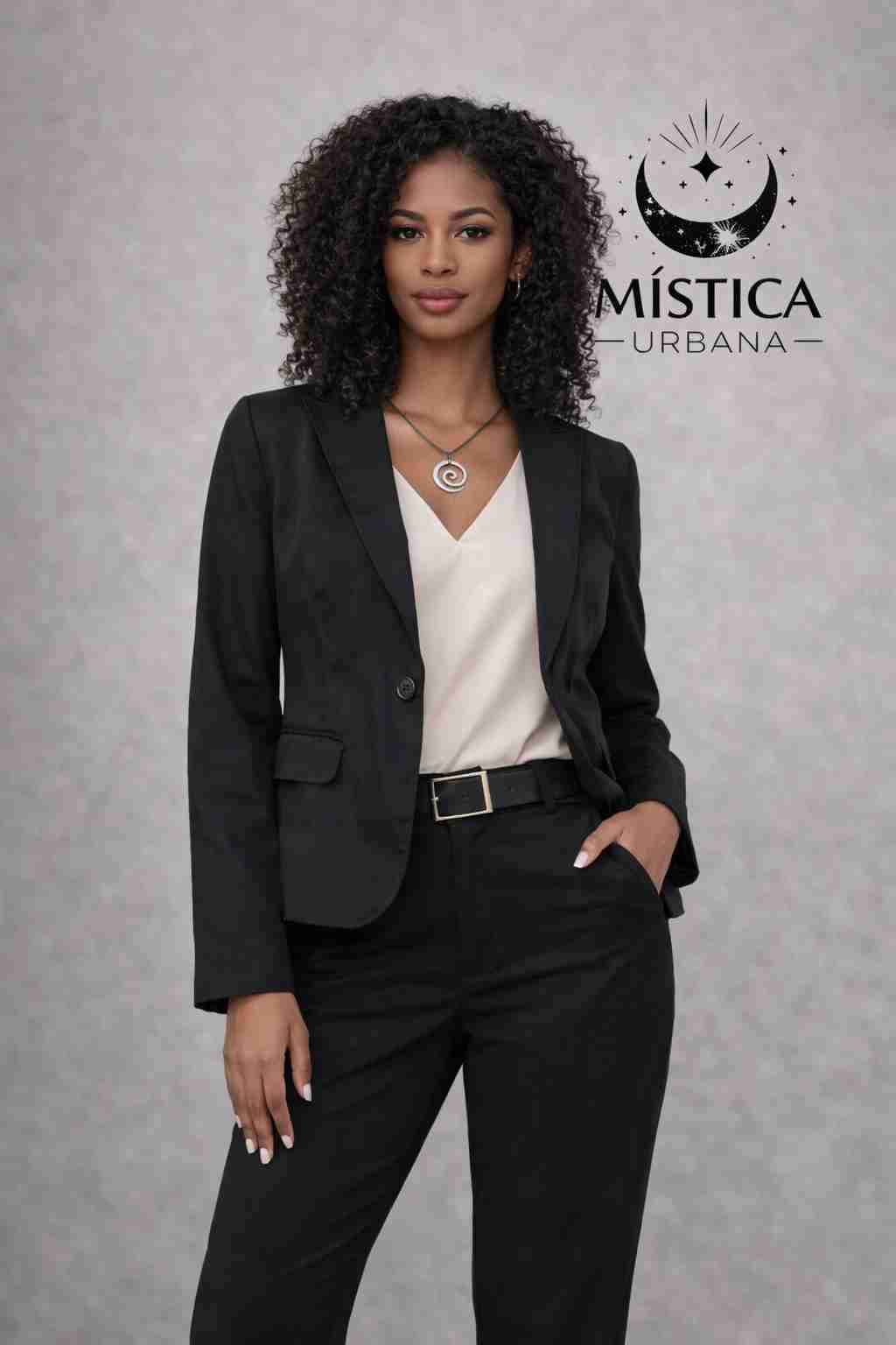 Blazer negro elegante mujer