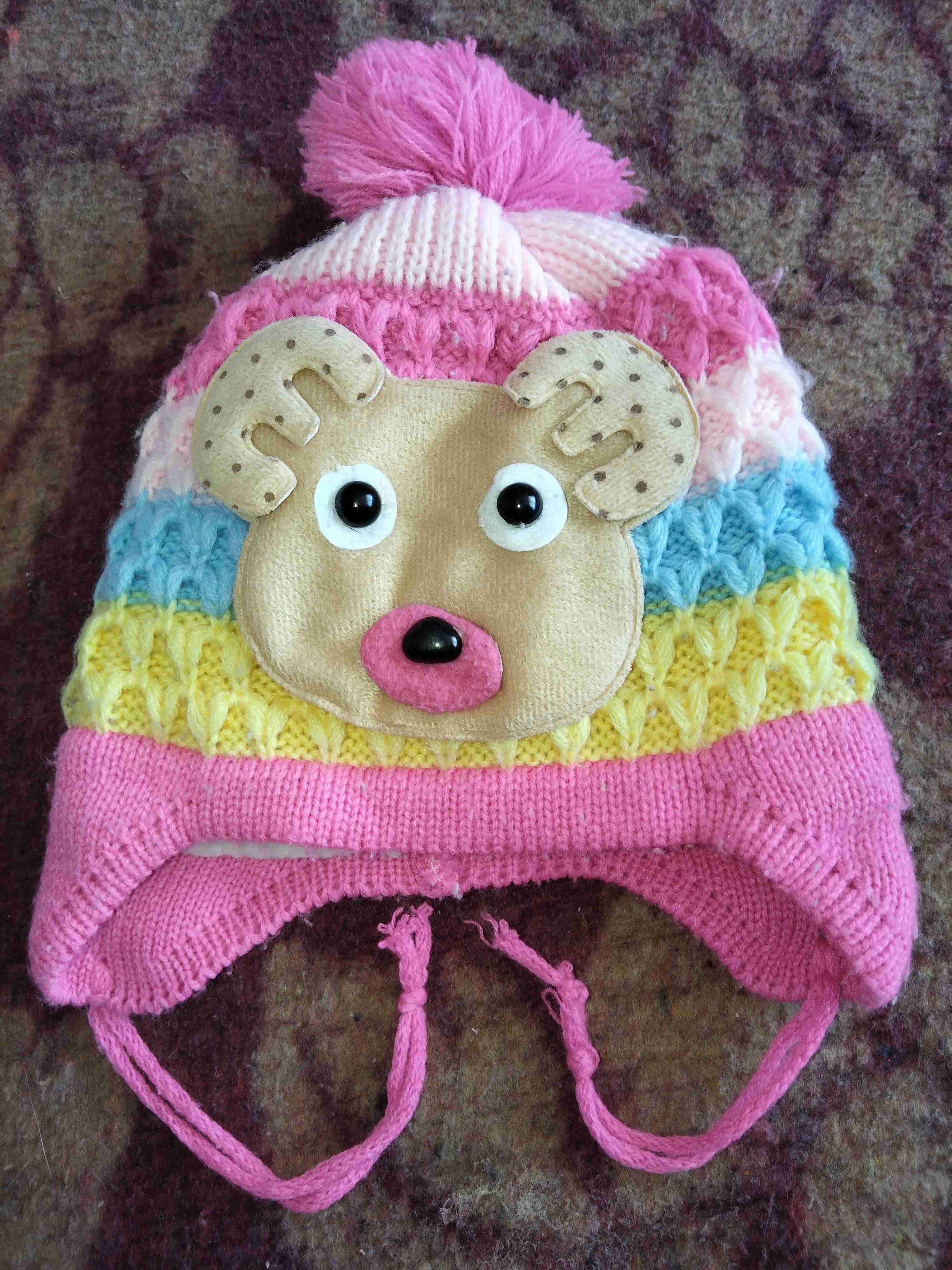 Gorro infantil arcoíris con orejas - miniatura 3