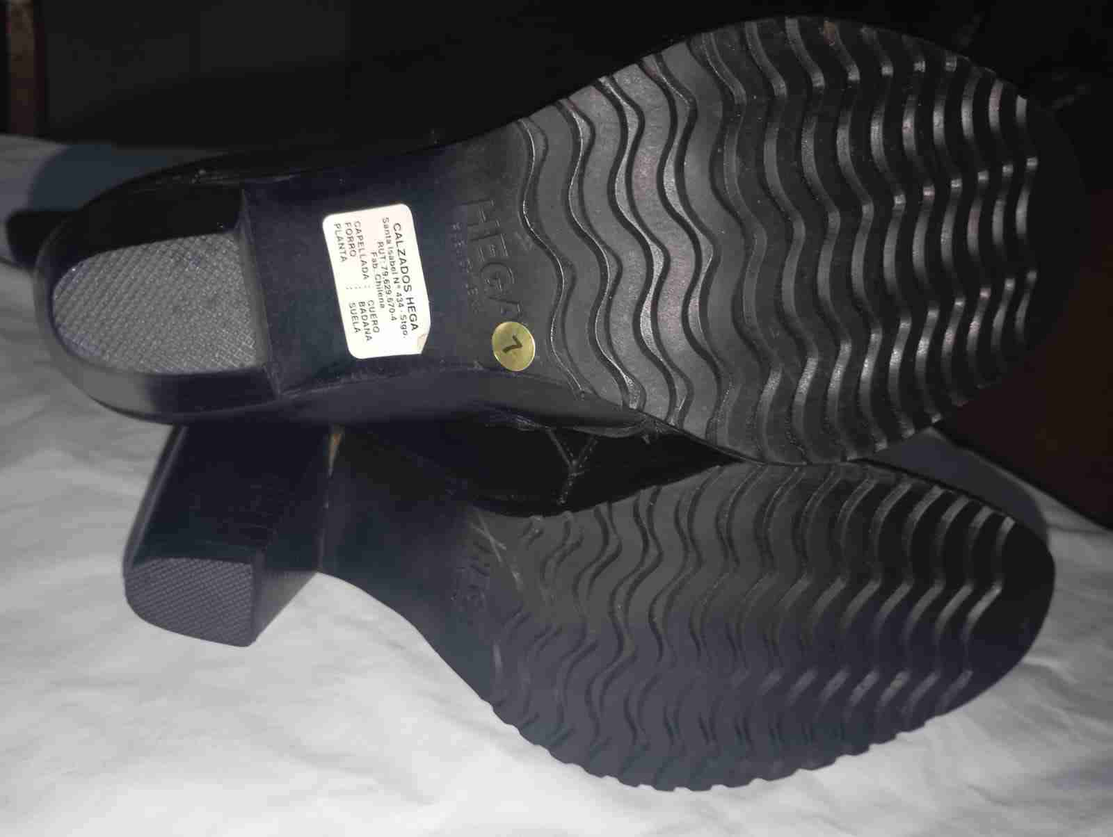 Botas negras 100%cuero fabricación chilena . - miniatura 3