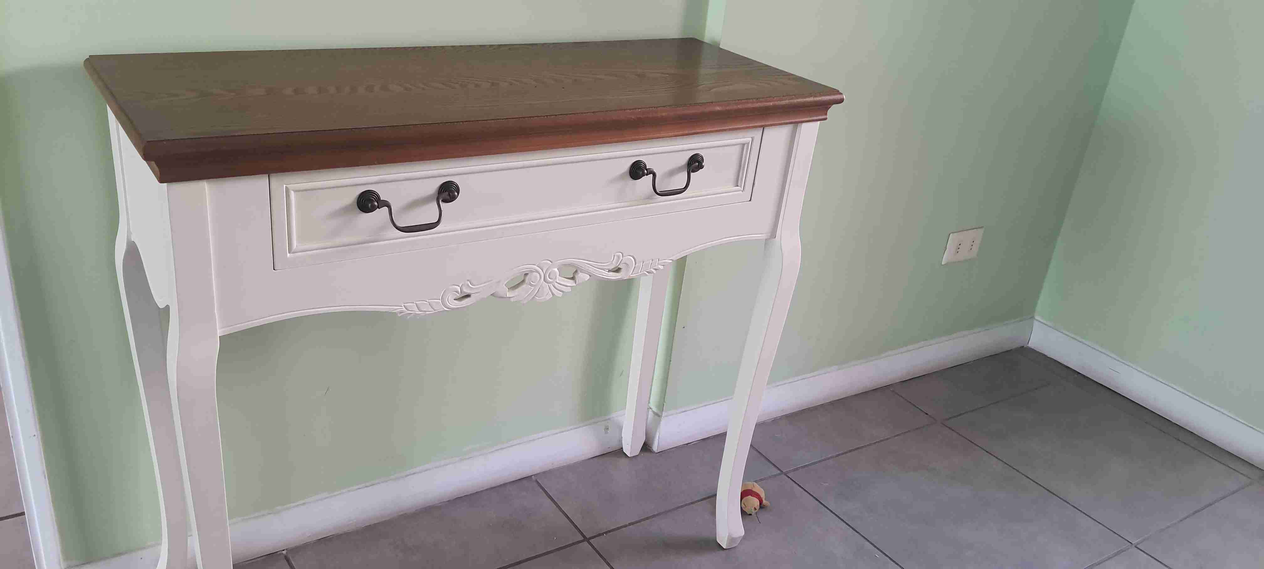 Mesa consola blanca antigua