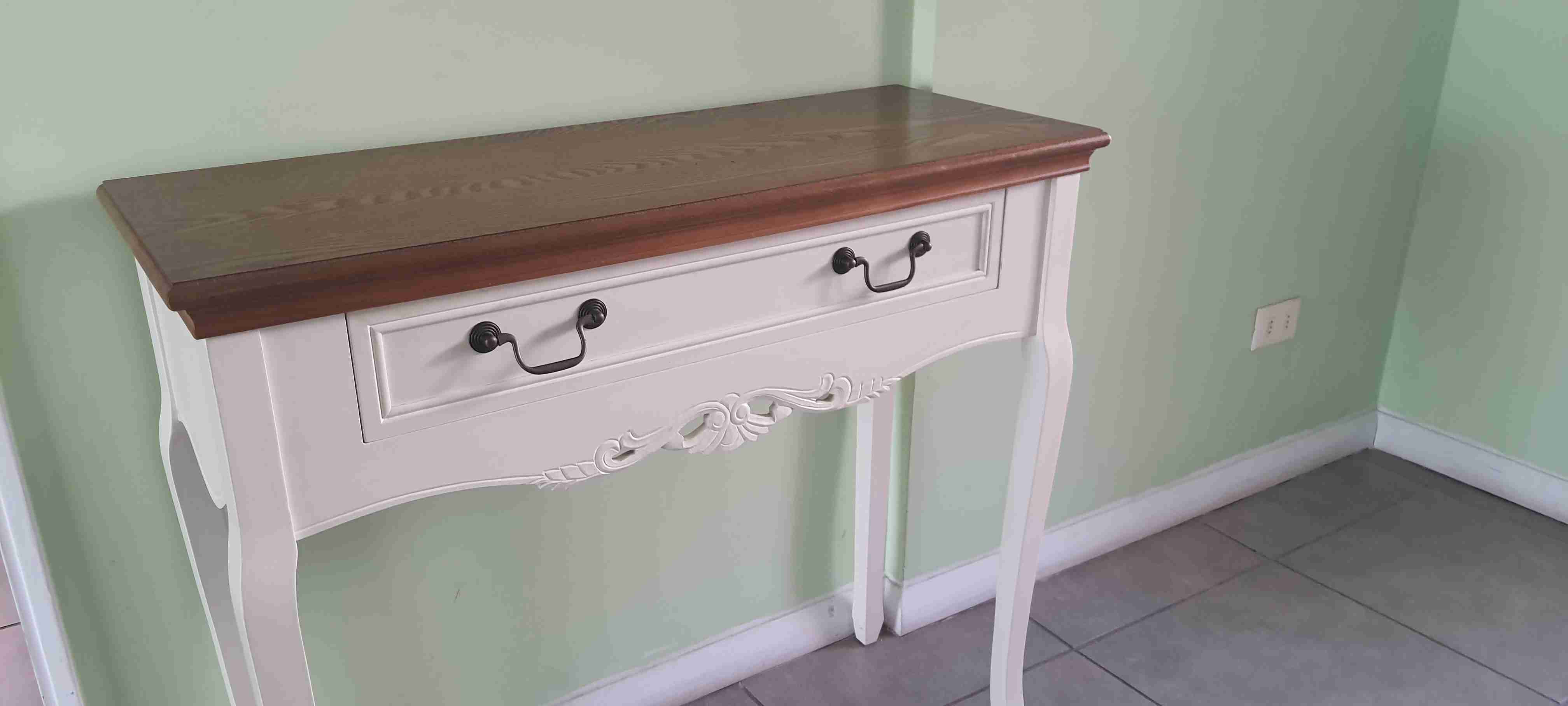 Mesa consola blanca antigua - miniatura 2