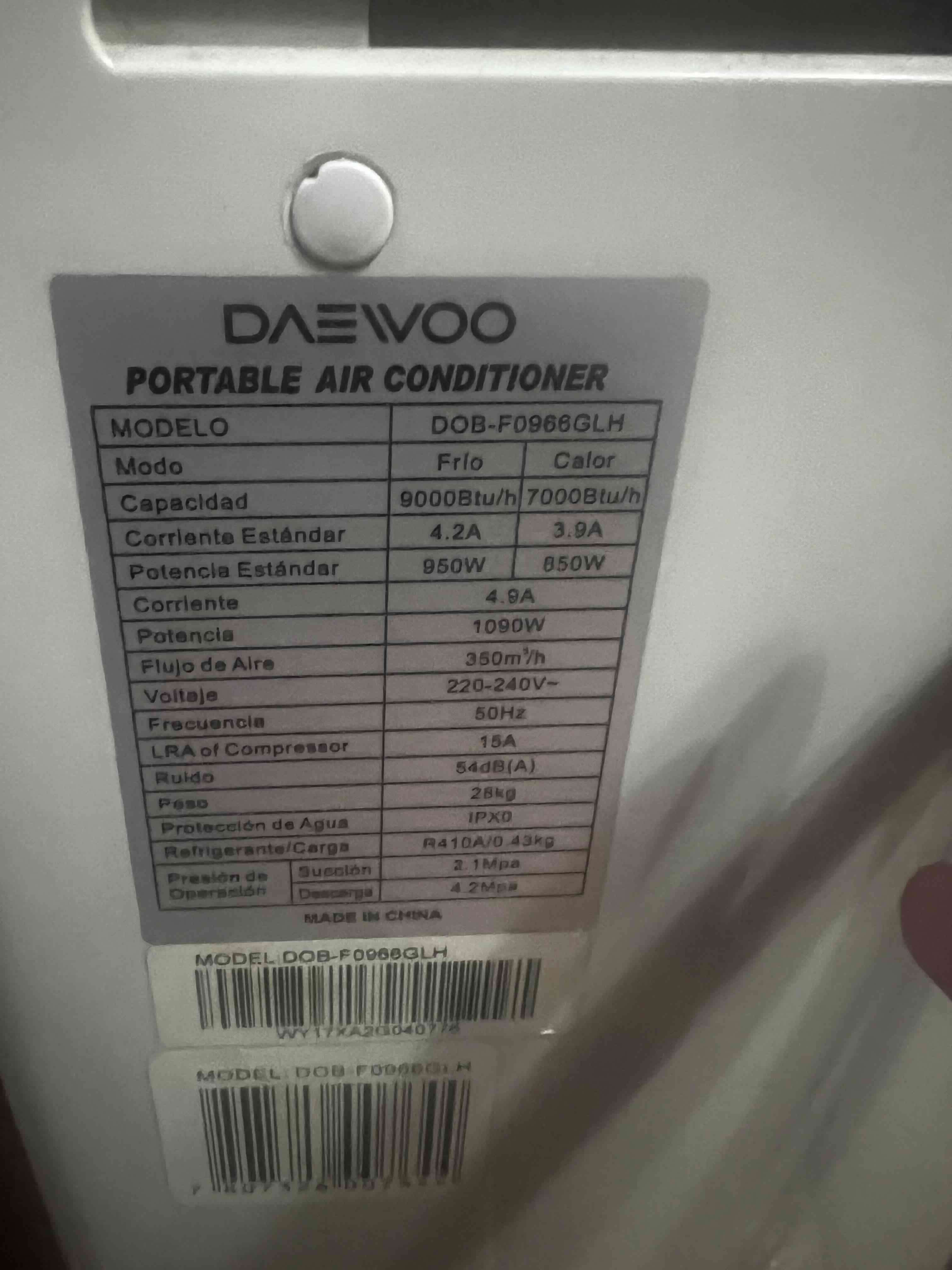 Aire acondicionado portátil Daewoo - miniatura 5