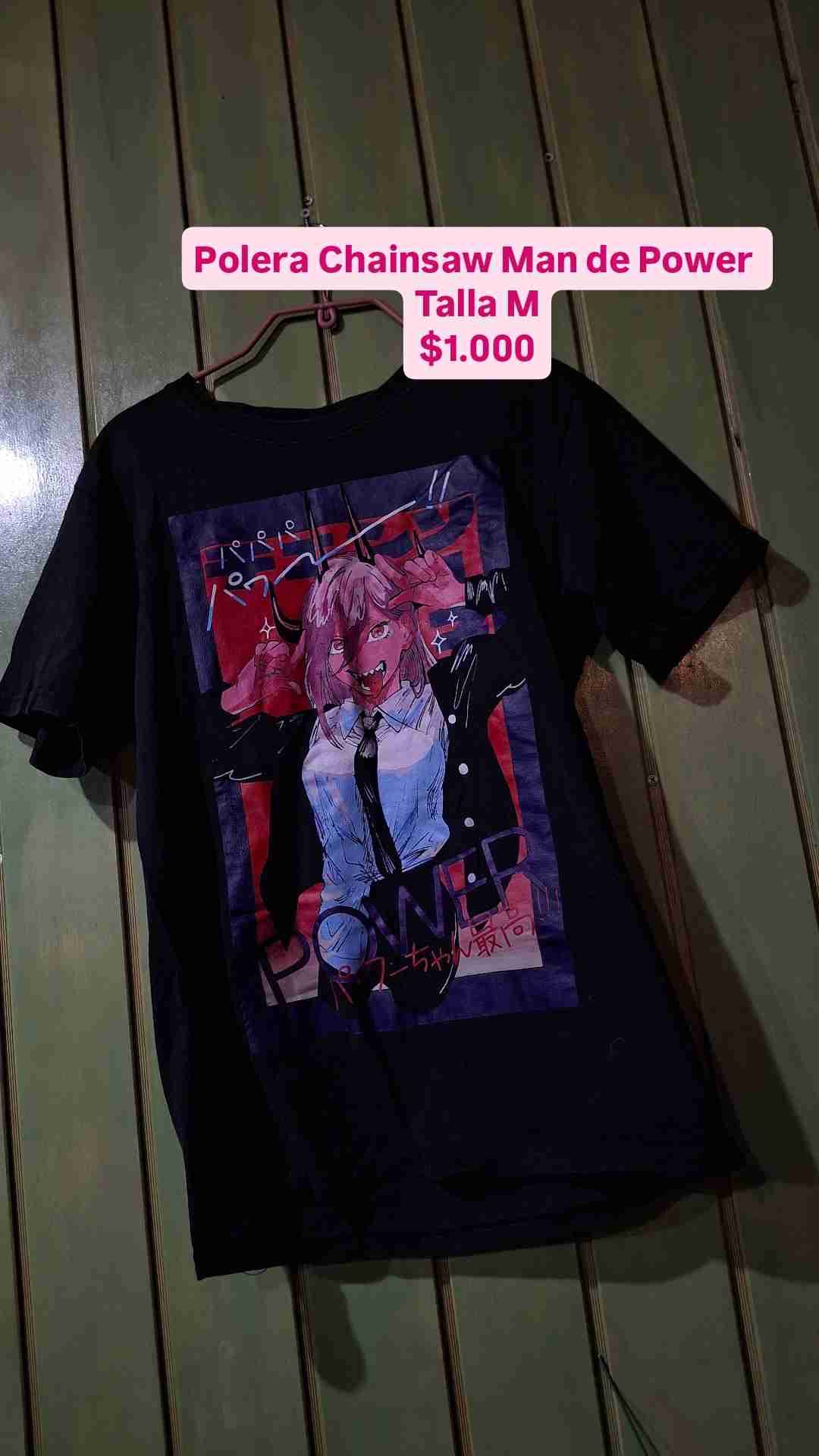 Polera Chainsaw Man Power negra