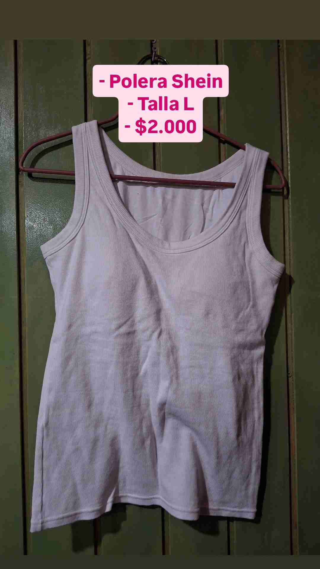 Polera blanca sin mangas Shein