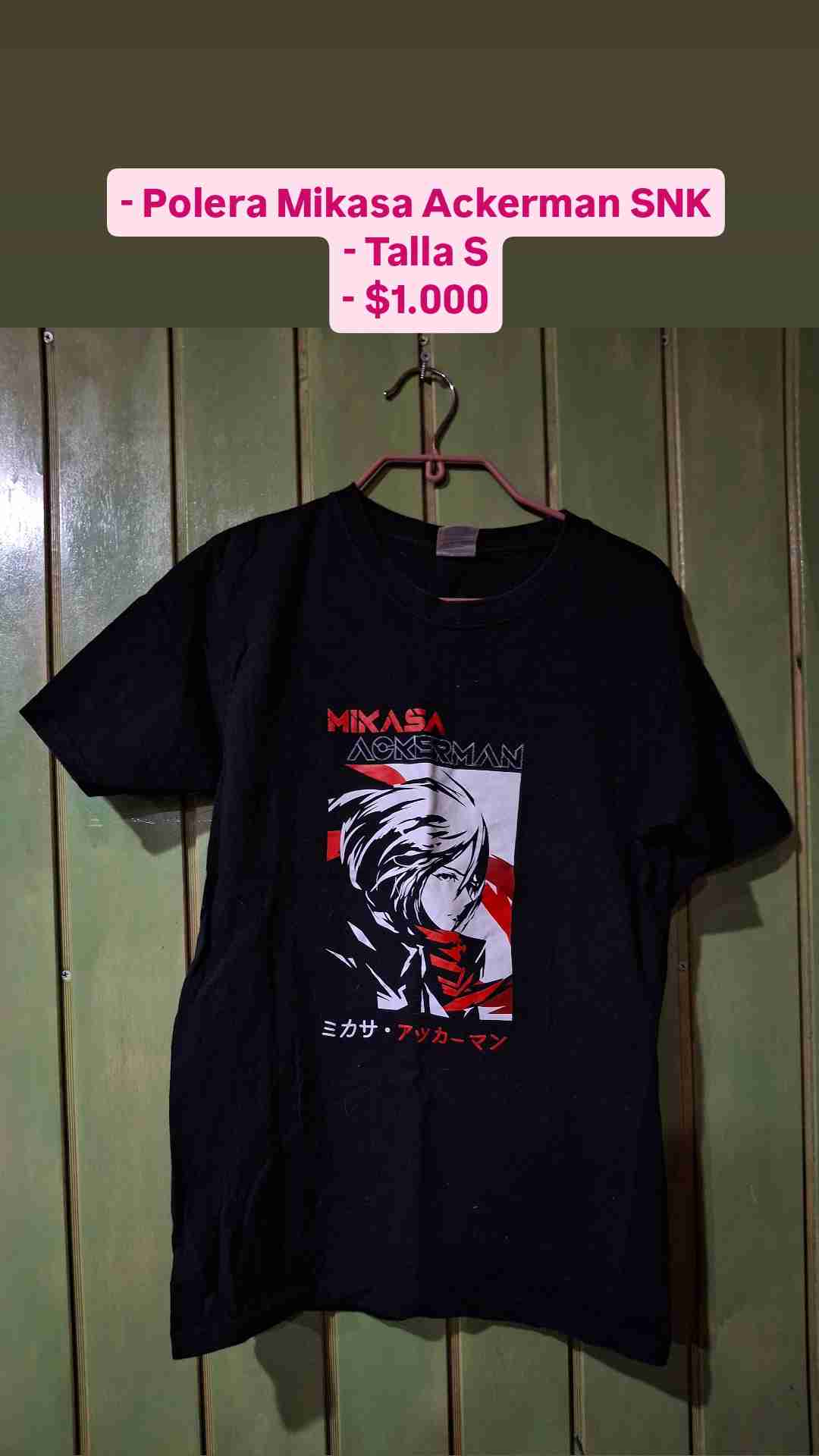 Polera Mikasa Ackerman negra