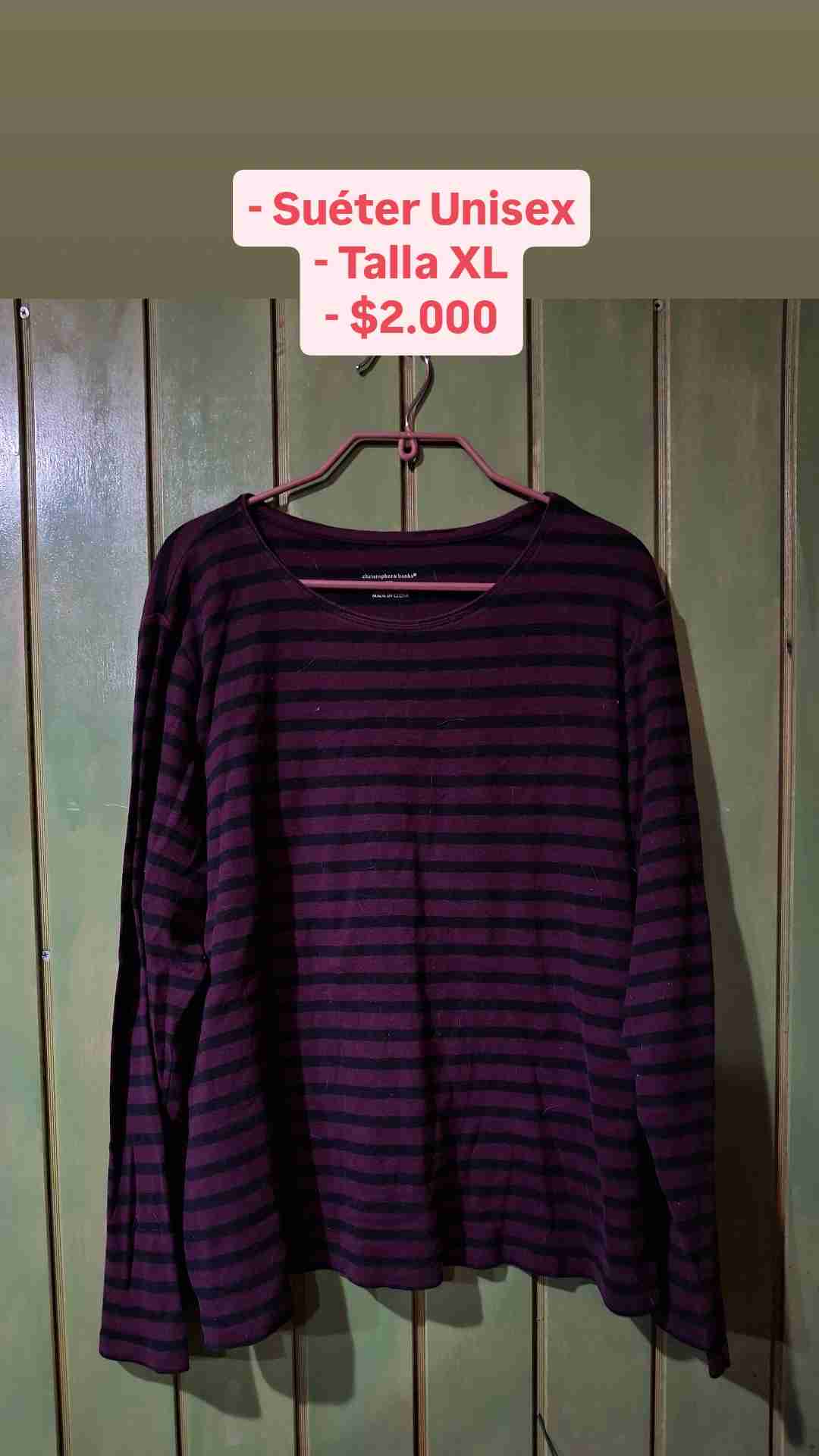 Suéter unisex a rayas XL