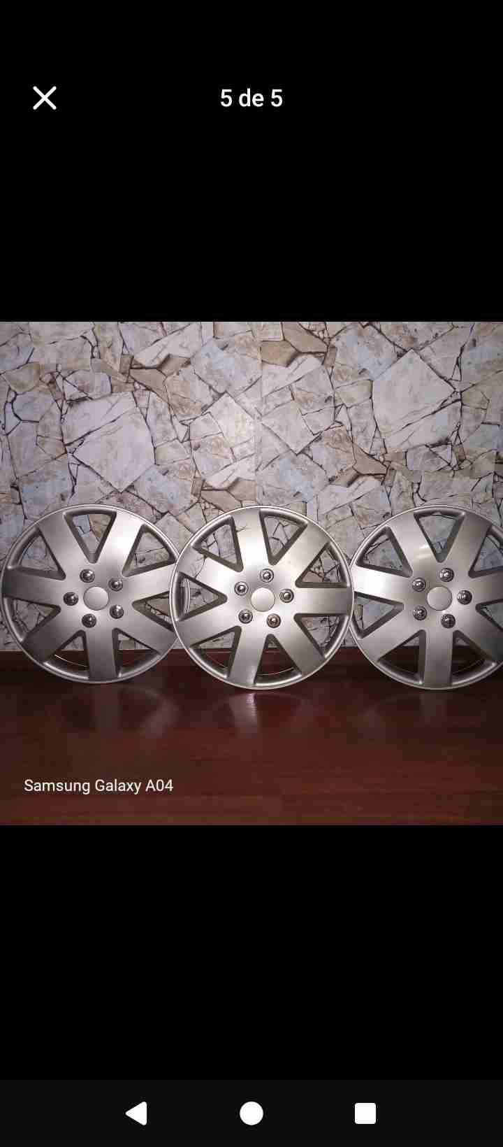 Tapas de ruedas de auto plateadas aro 16"