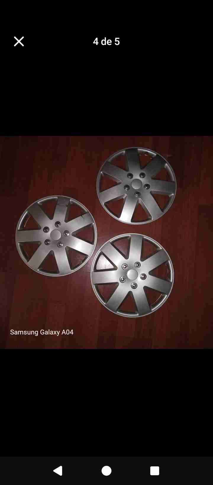 Tapas de ruedas de auto plateadas aro 16" - miniatura 2