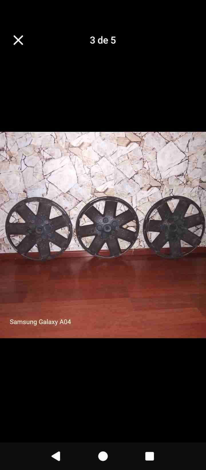 Tapas de ruedas de auto plateadas aro 16" - miniatura 5