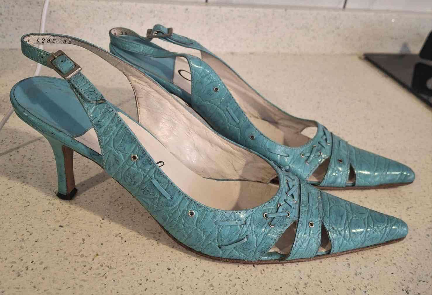 Zapatos de taco,  turquesa, marca  Gacel - miniatura 2